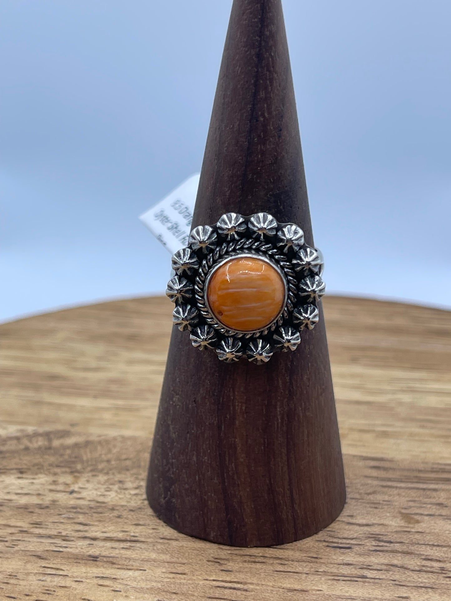 7.0 Orange Spiny Oyster Shell Round Ring