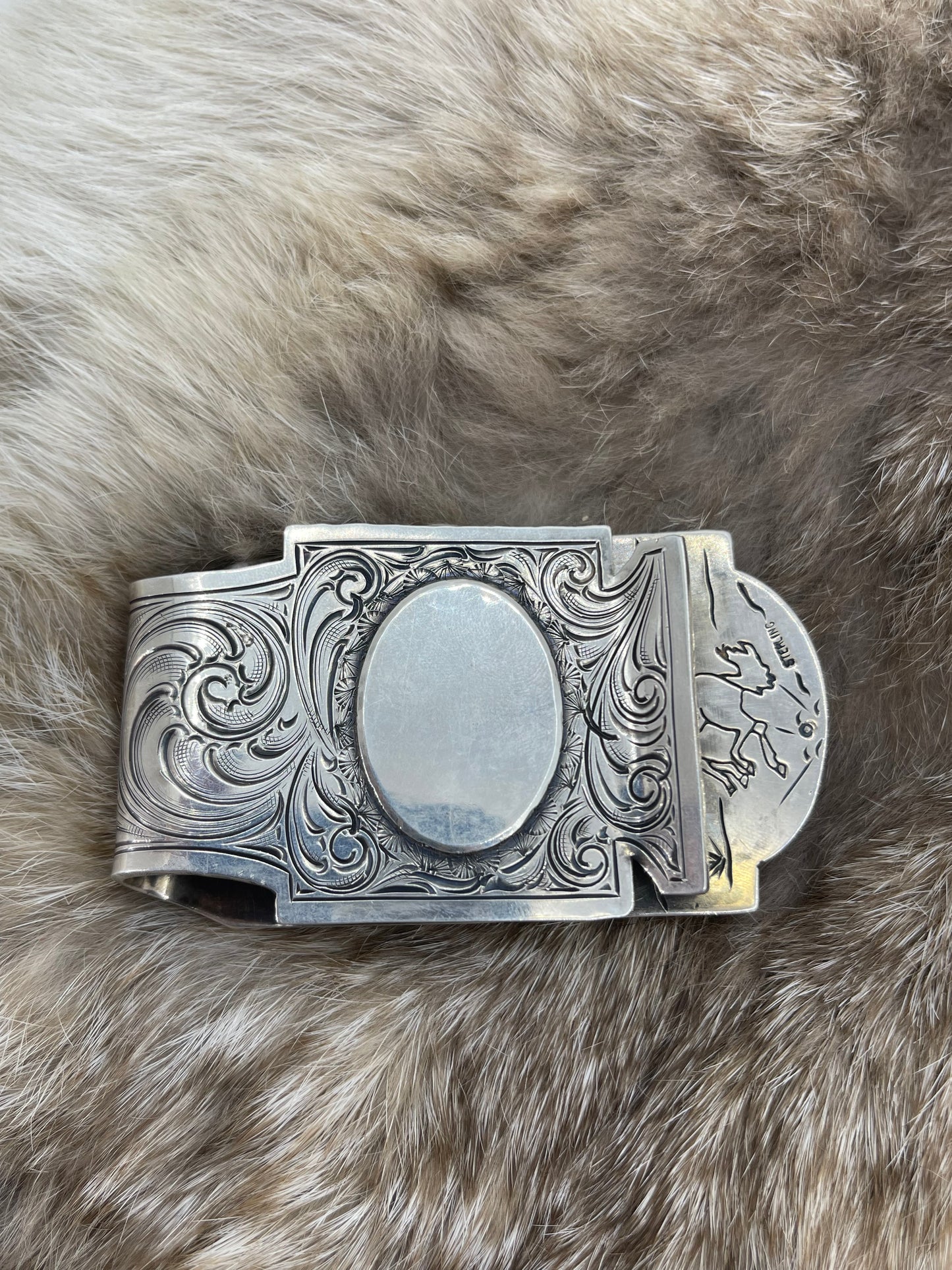 Solid Sterling Silver Engraved Money Clip Turtle Association by Bad Bronc