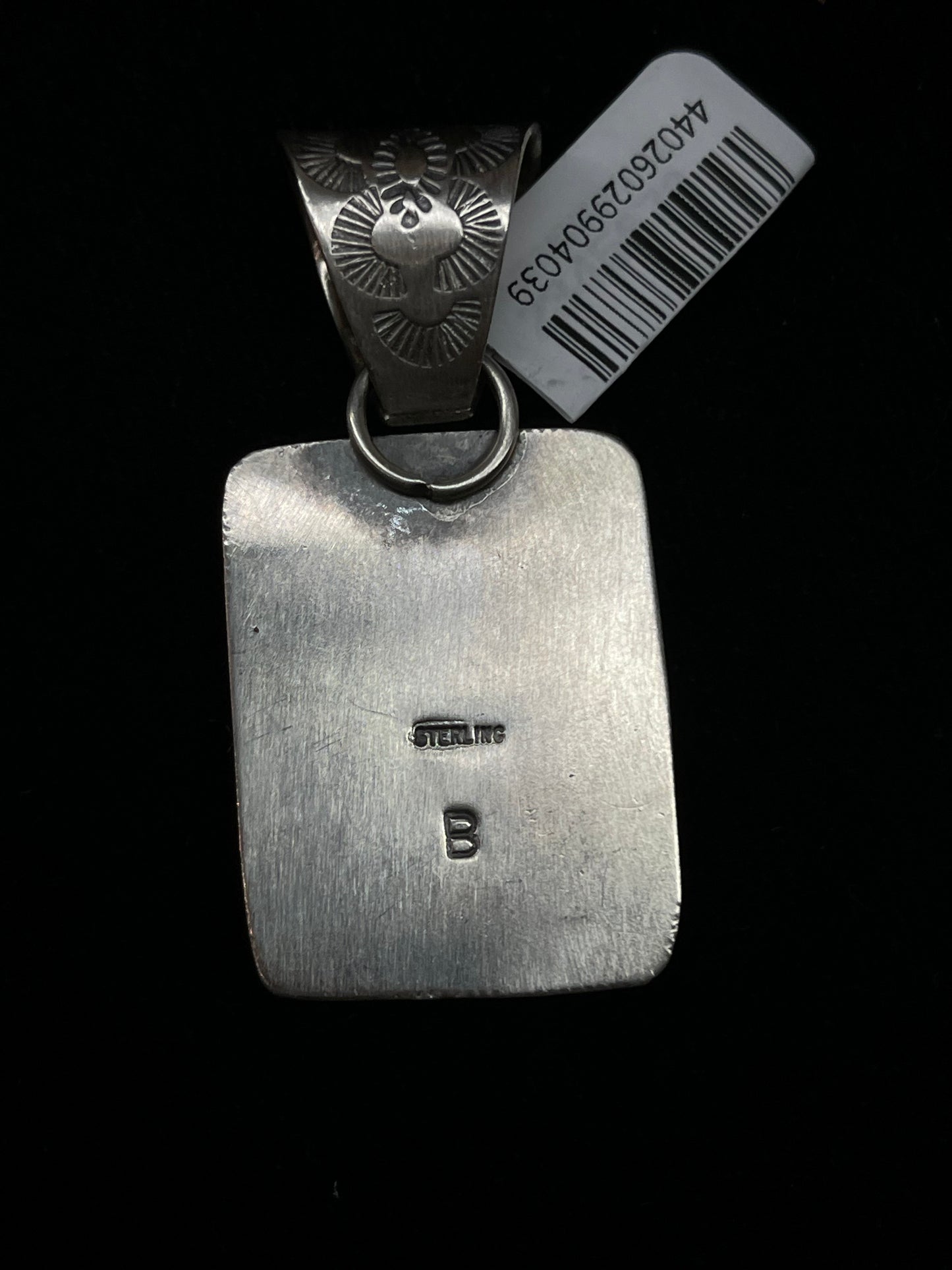 13mm Bale Orange Spiny Oyster Square Pendant by Begay, Navajo