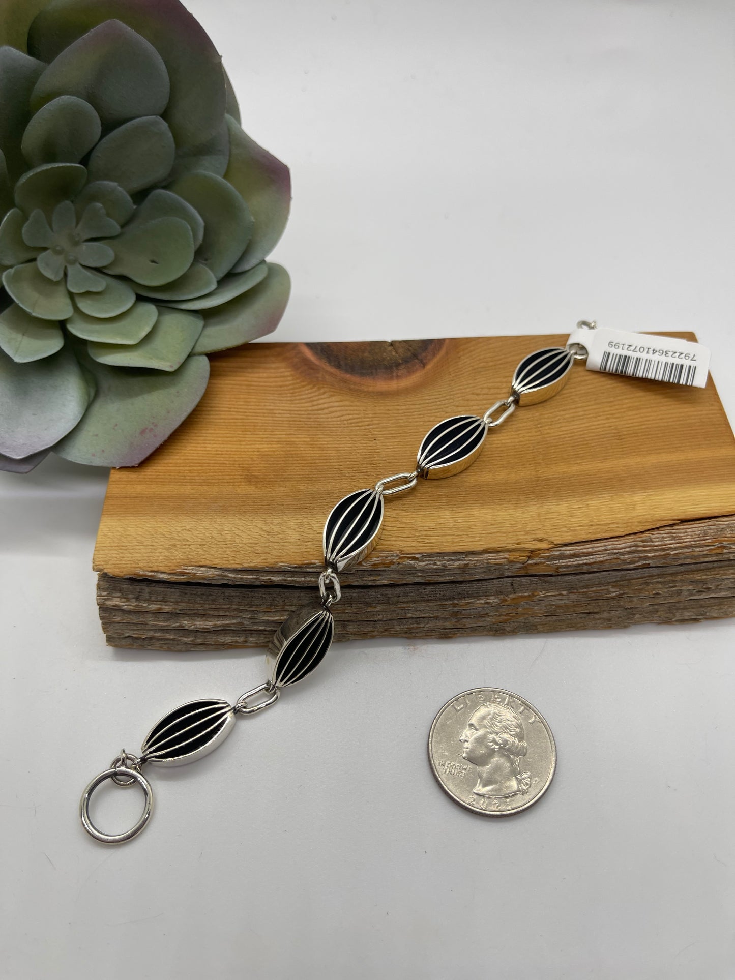 6 1/2" Sterling Silver Linked Bracelet by James Bahe, Navajo