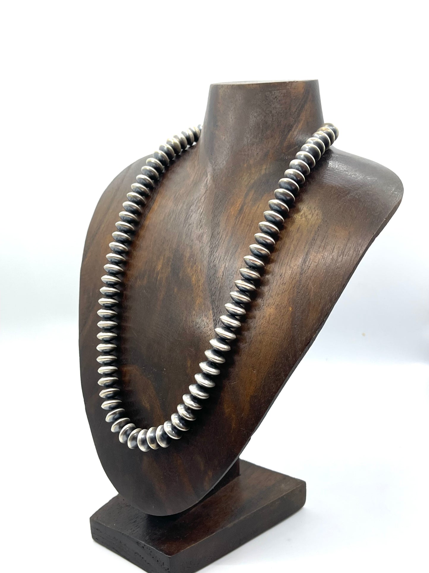 20” 11mm Rondelle Handmade Navajo Pearls by Bryannen Halwood, Navajo