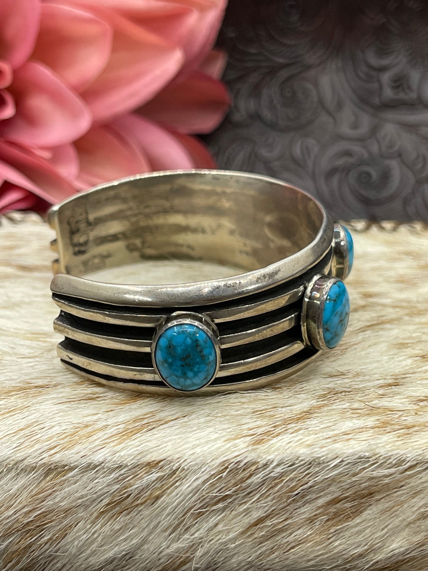6.75" Kingman Web Turquoise Cuff