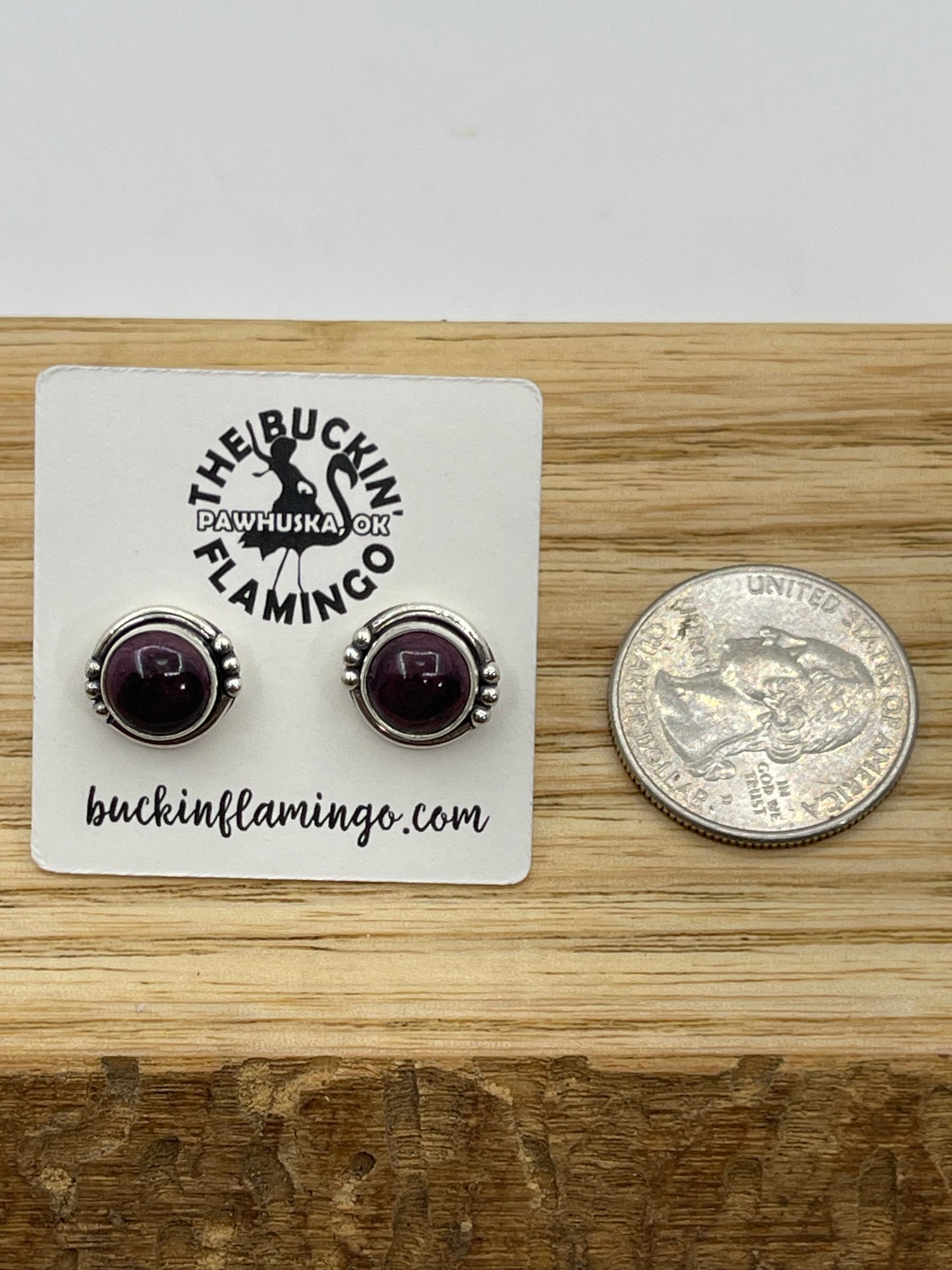 Purple Spiny Oyster Center Post Earrings