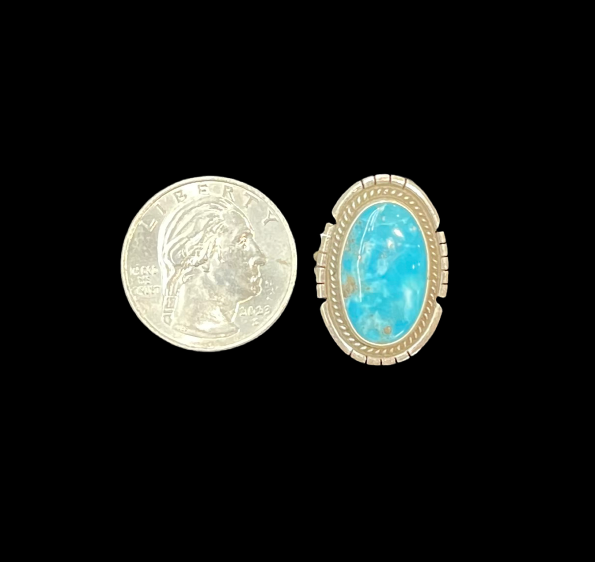 6.5 Kingman Turquoise Ring by Peggy Skeets, Navajo