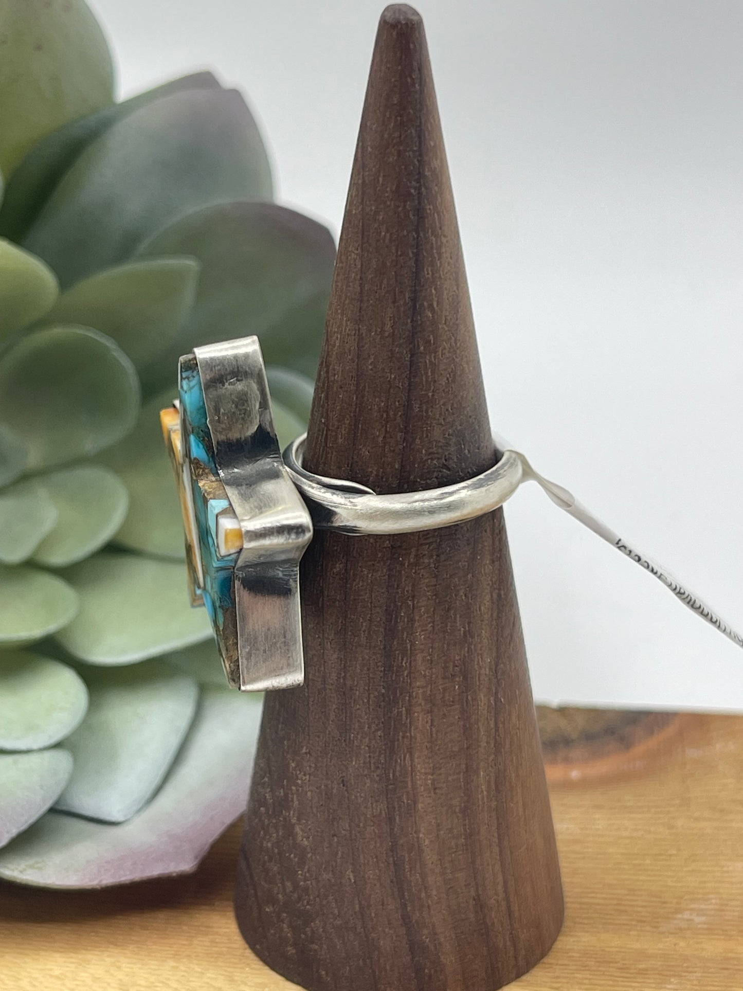 Adjustable Orange Crush Star Ring by Donovan Skeets, Navajo