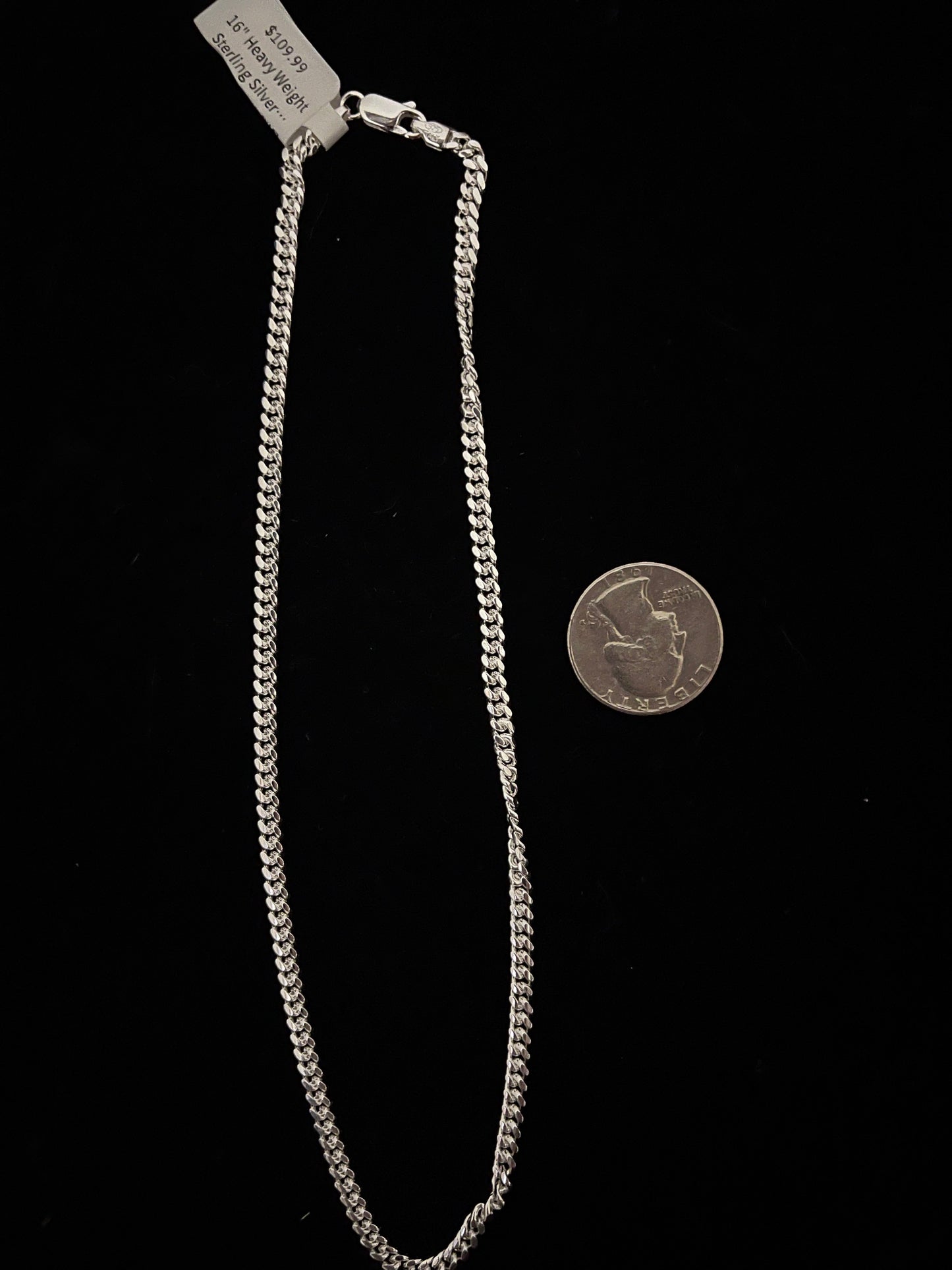 16" Heavy Weight Sterling Silver Chain, Italian Made