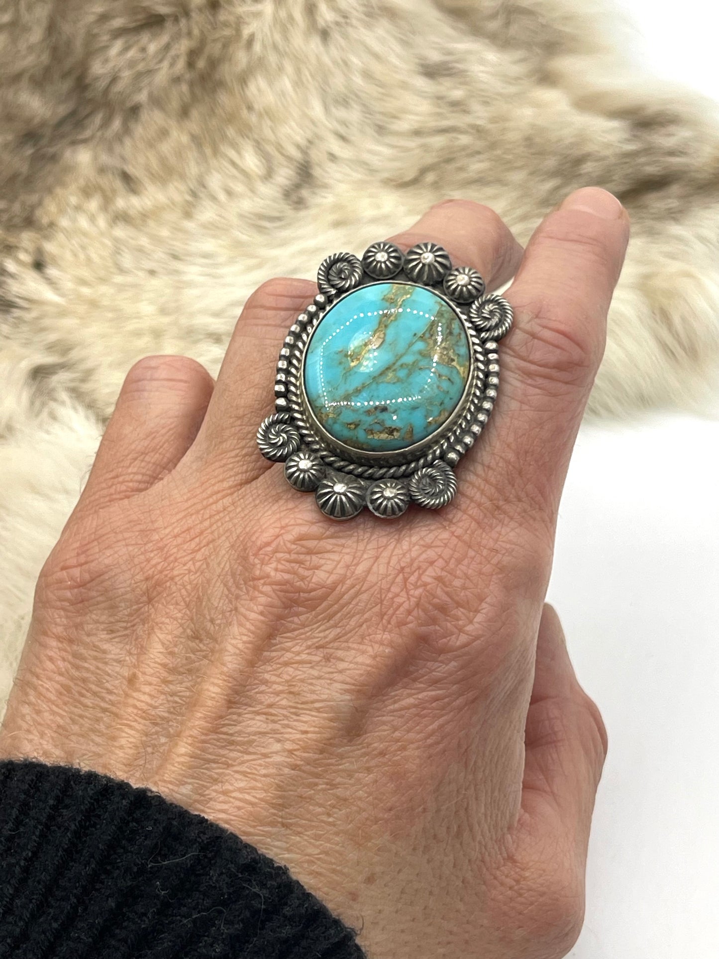 8.5 Cripple Creek Turquoise Ring