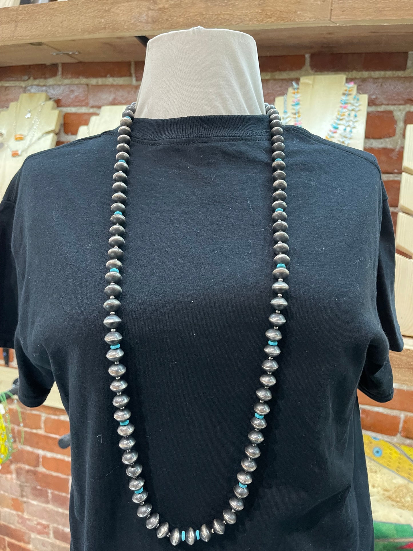 40" 12mm Handmade Navajo Saucer Pearls by SB