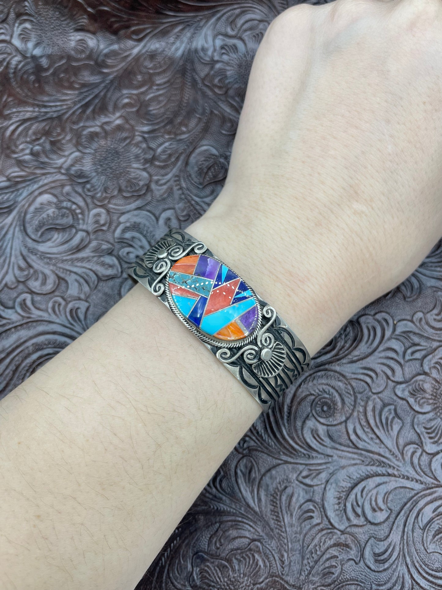 6.25" - 7.5" Multi-Stone Inlay Cuff