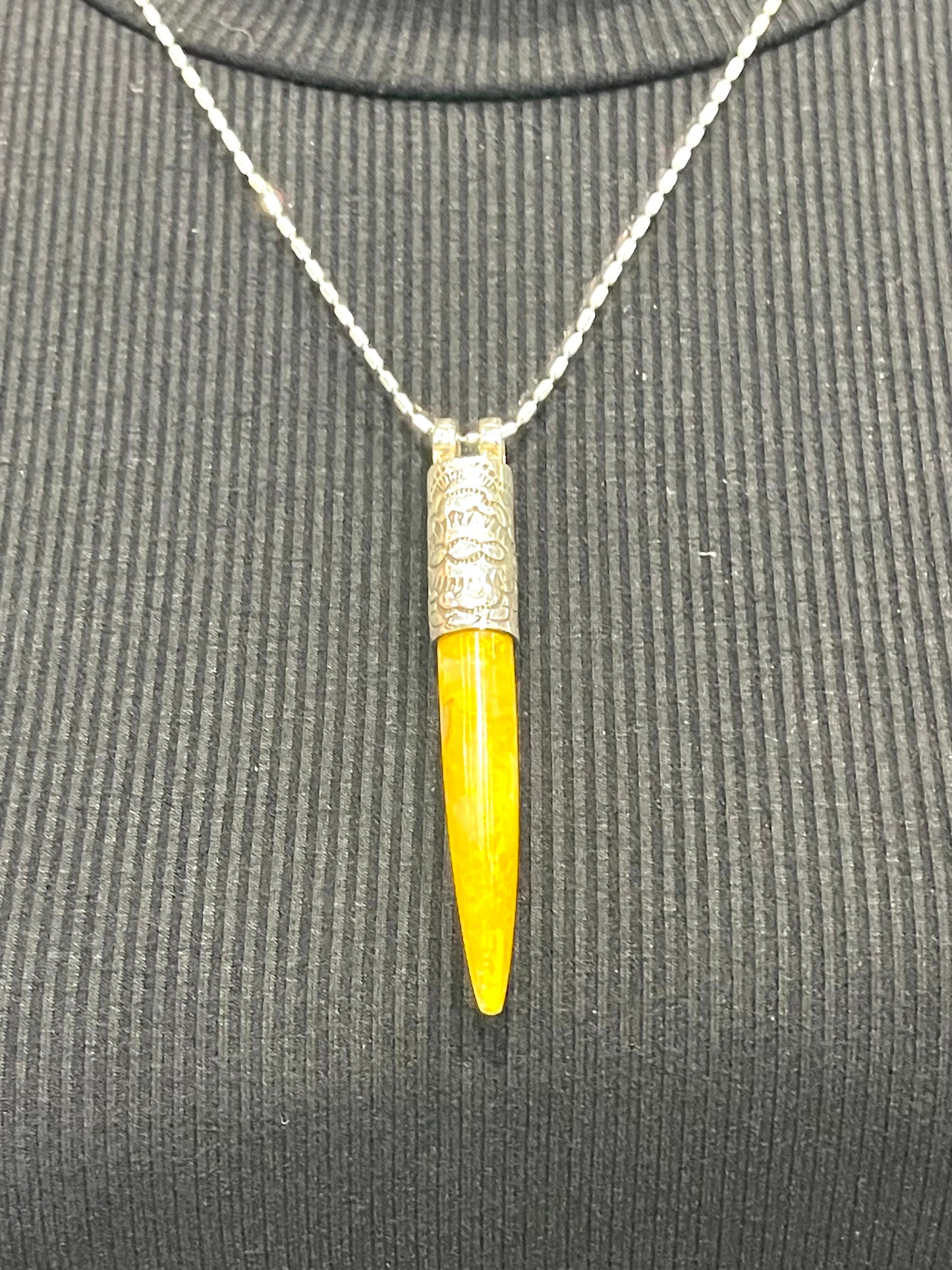 20" Necklace with Bumblebee Jasper Cone Pendant