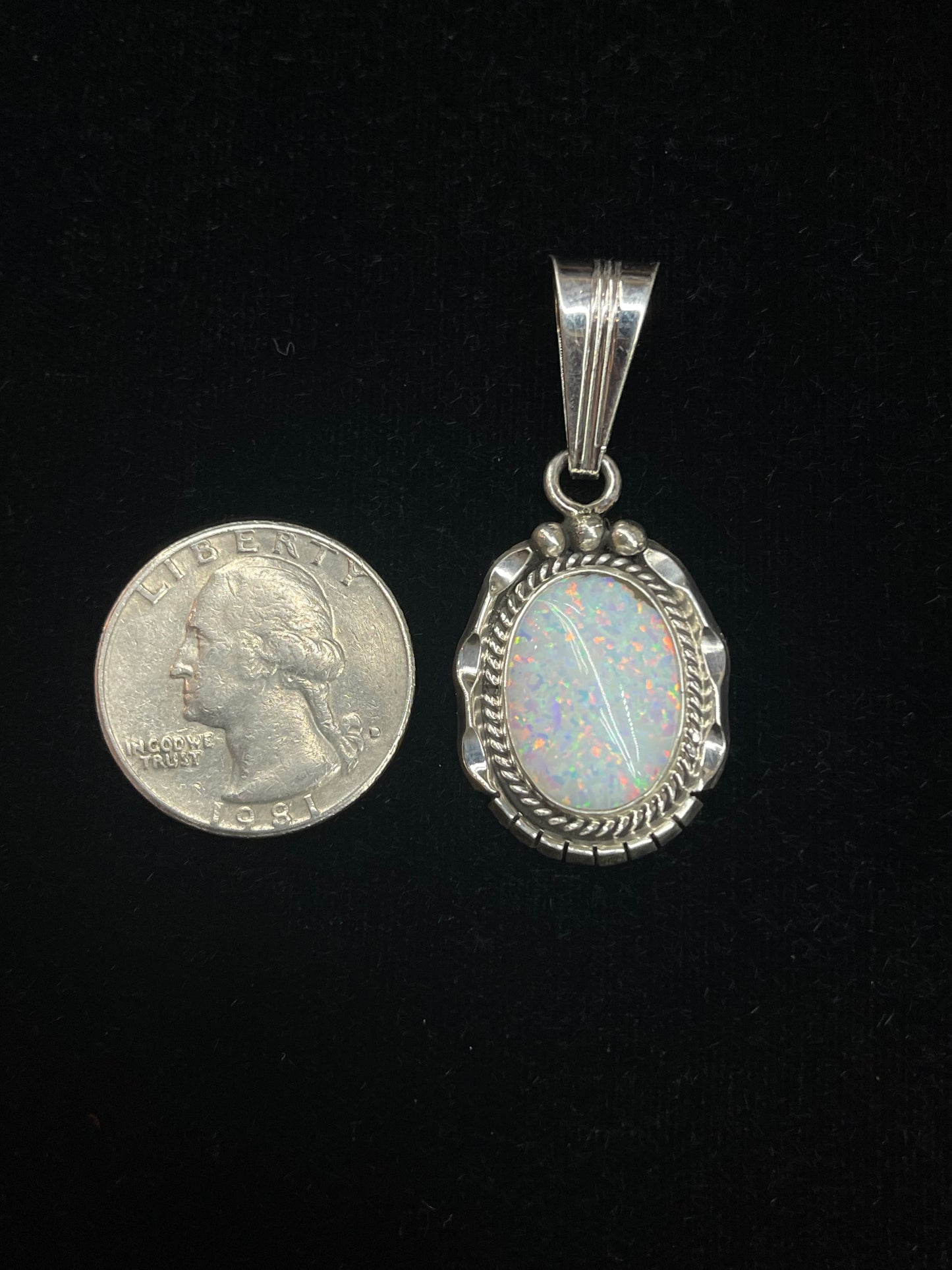 White Opal Pendant by Samuel Yellowhair, Navajo