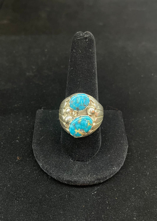 10.5 #8 Turquoise Ring by Anna Spencer, Navajo