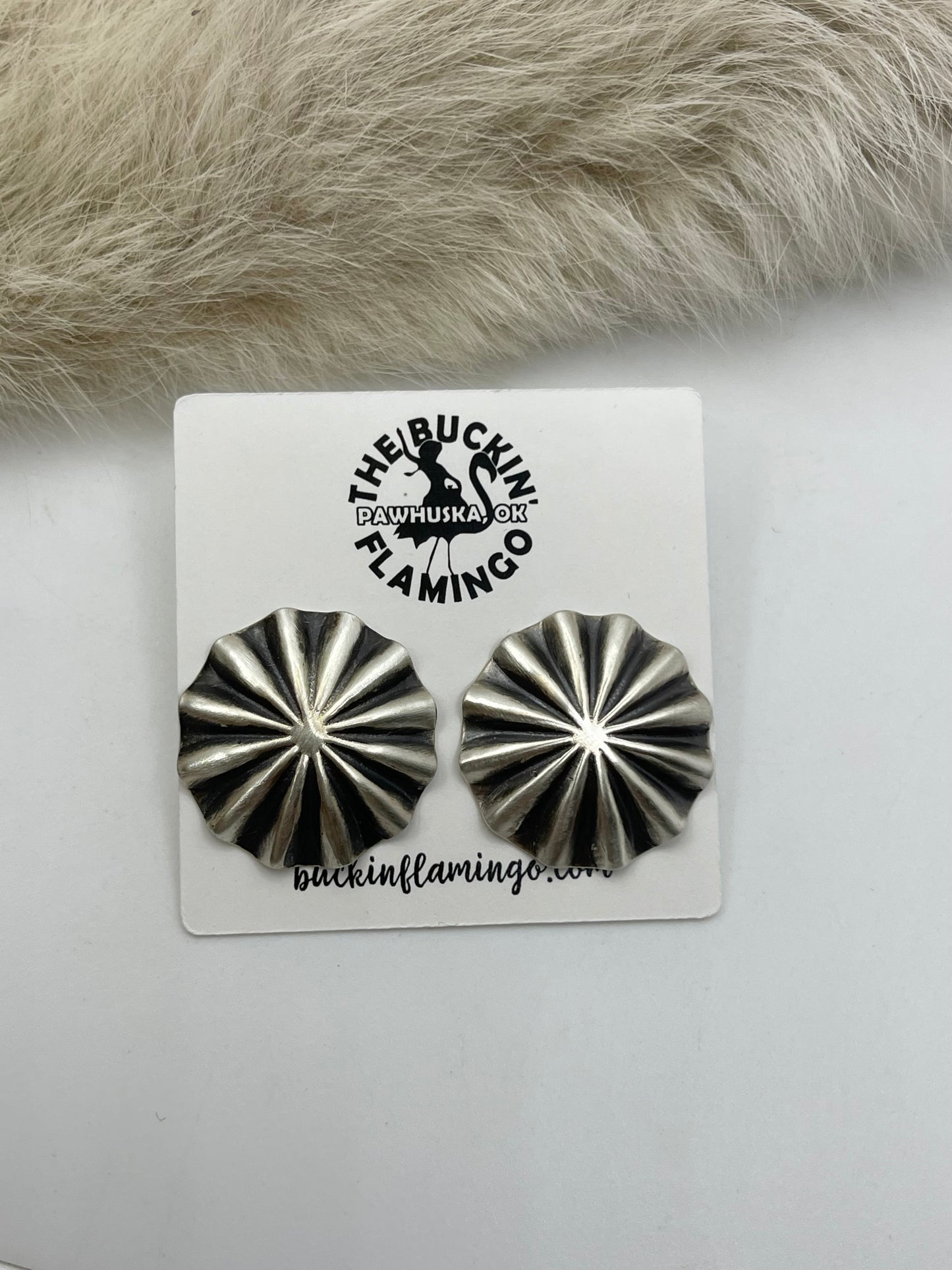 Concho Post Earring Post @ Top by Arlene Soce, Navajo