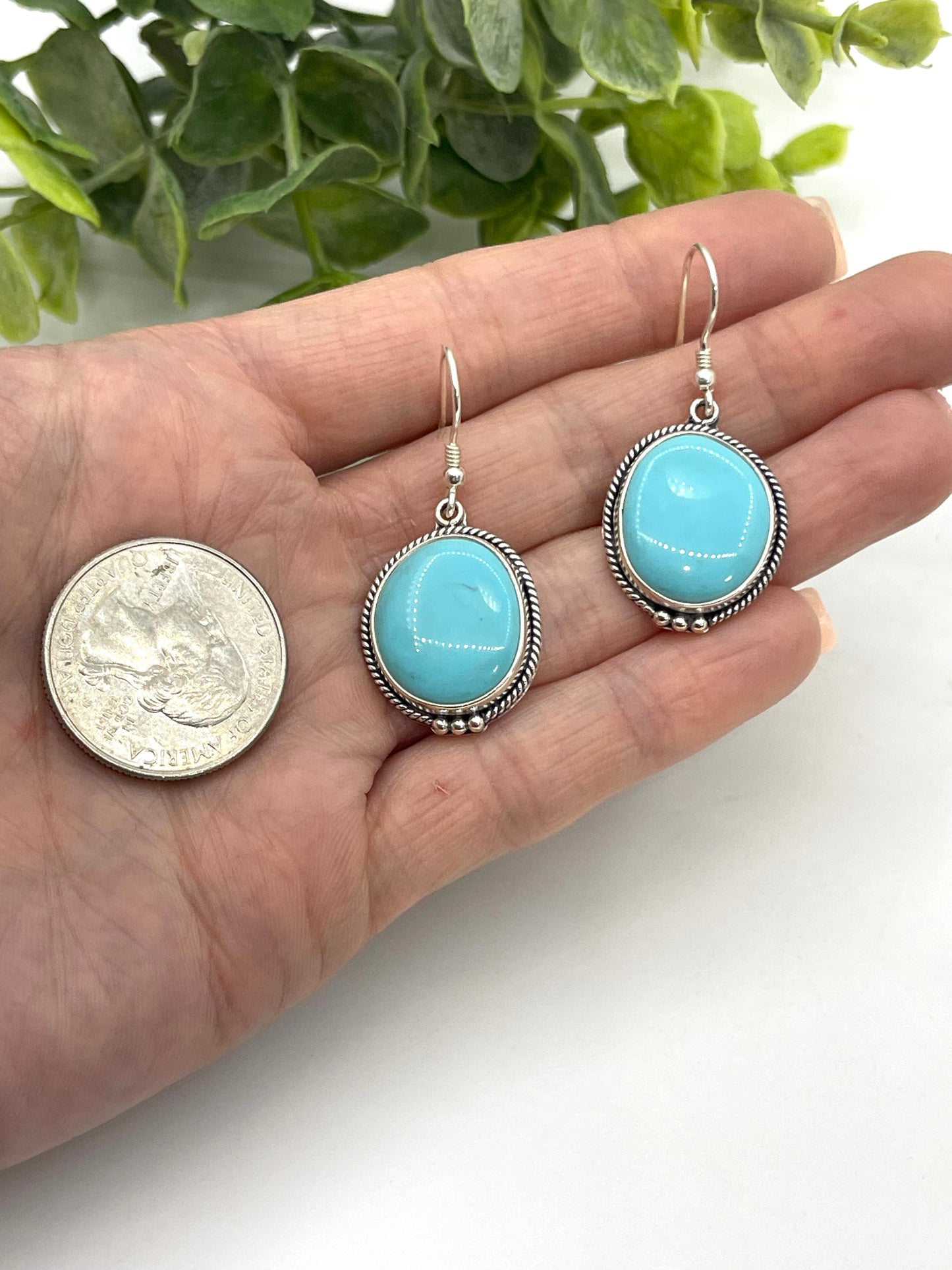 Blue Turquoise Dangle Earrings