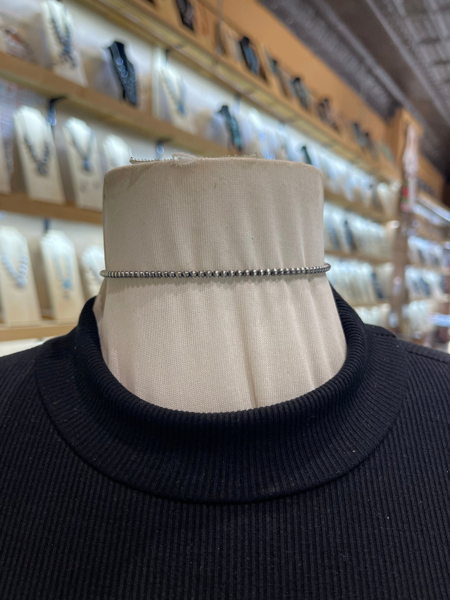 3mm Navajo Style Pearl Memory Wire Choker