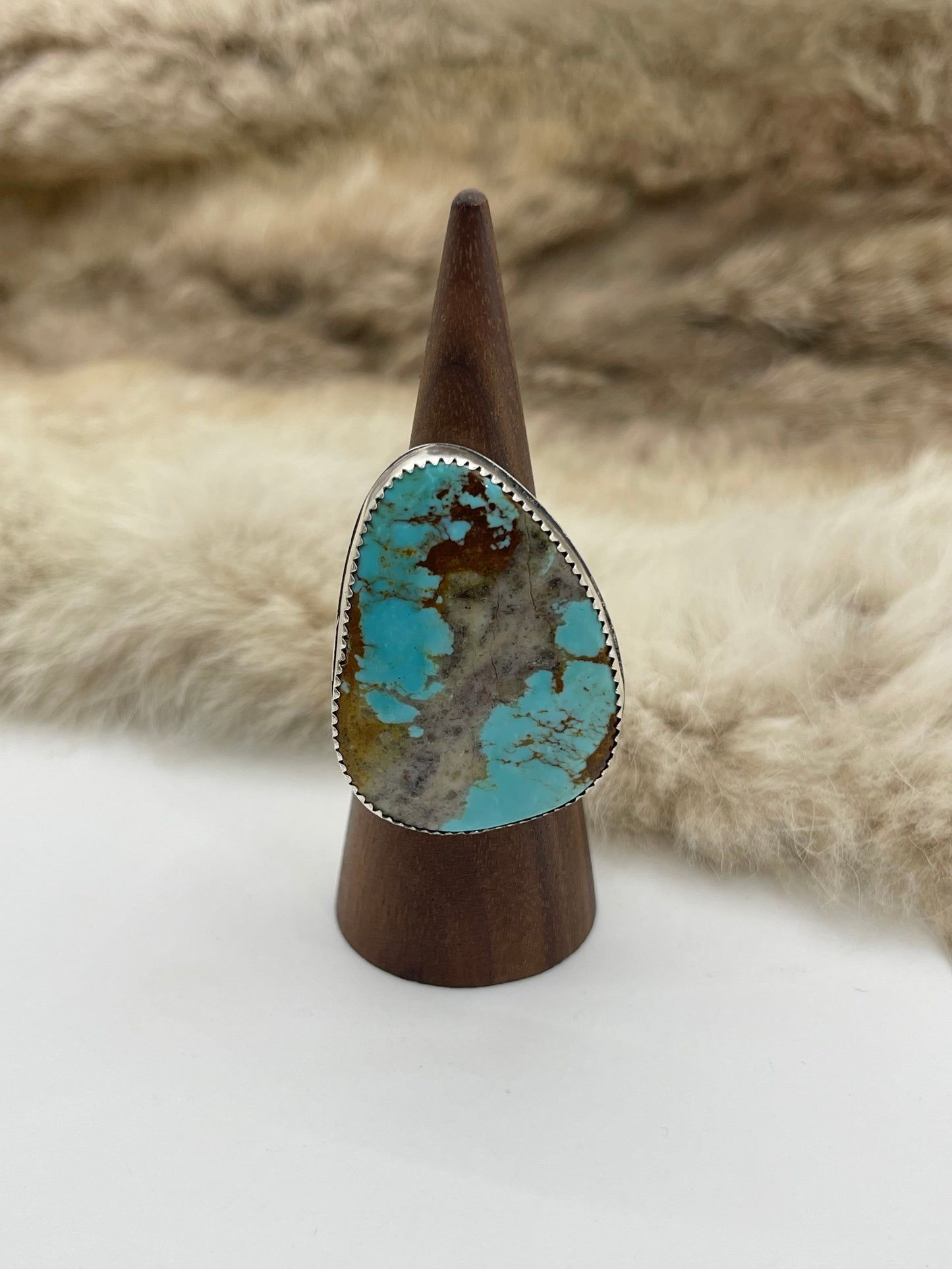 8.5 #8 Turquoise Ring by Carrie Cannon, Kiowa