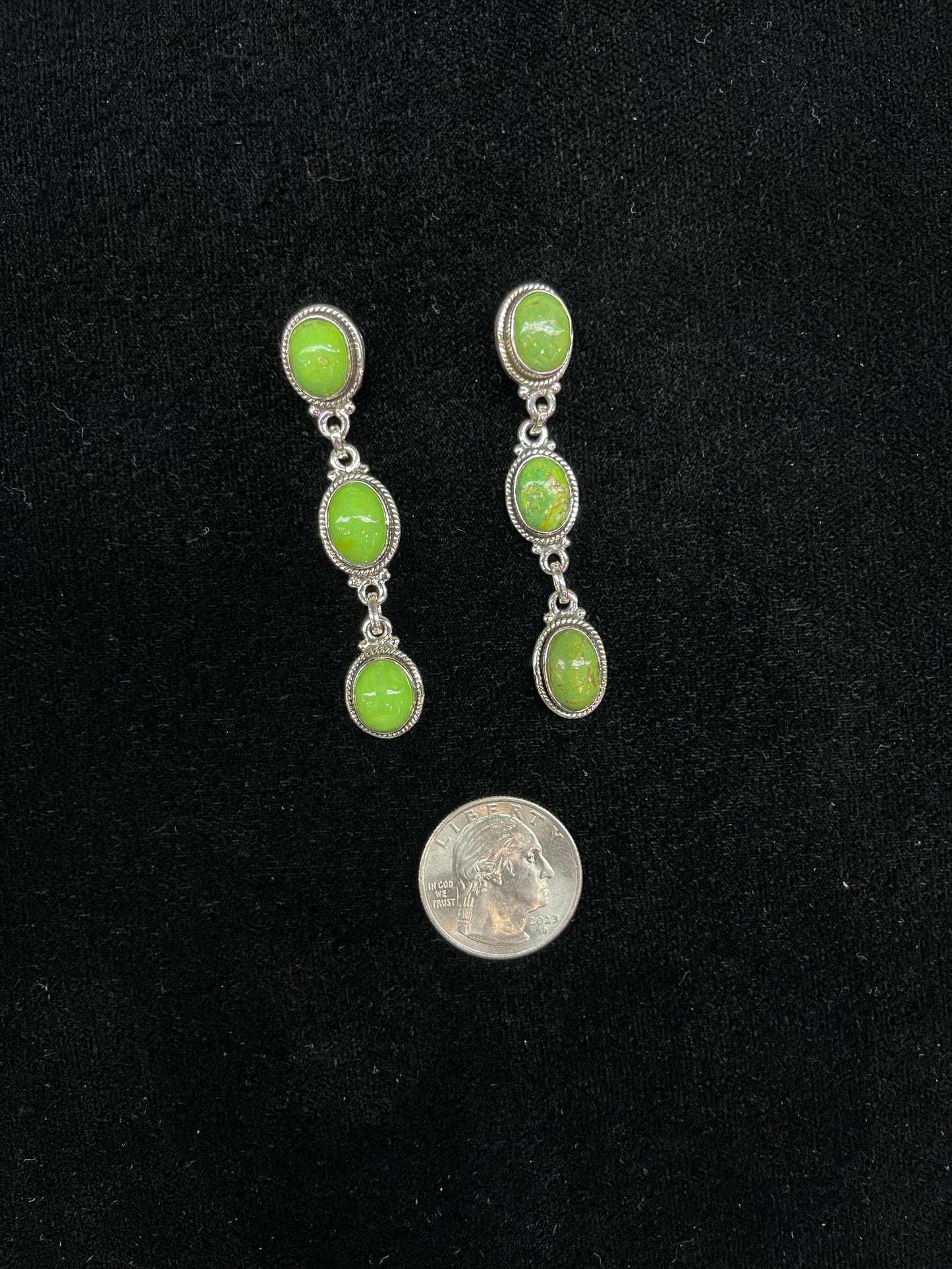 3 Stone Carico Lake Post Dangle Earrings