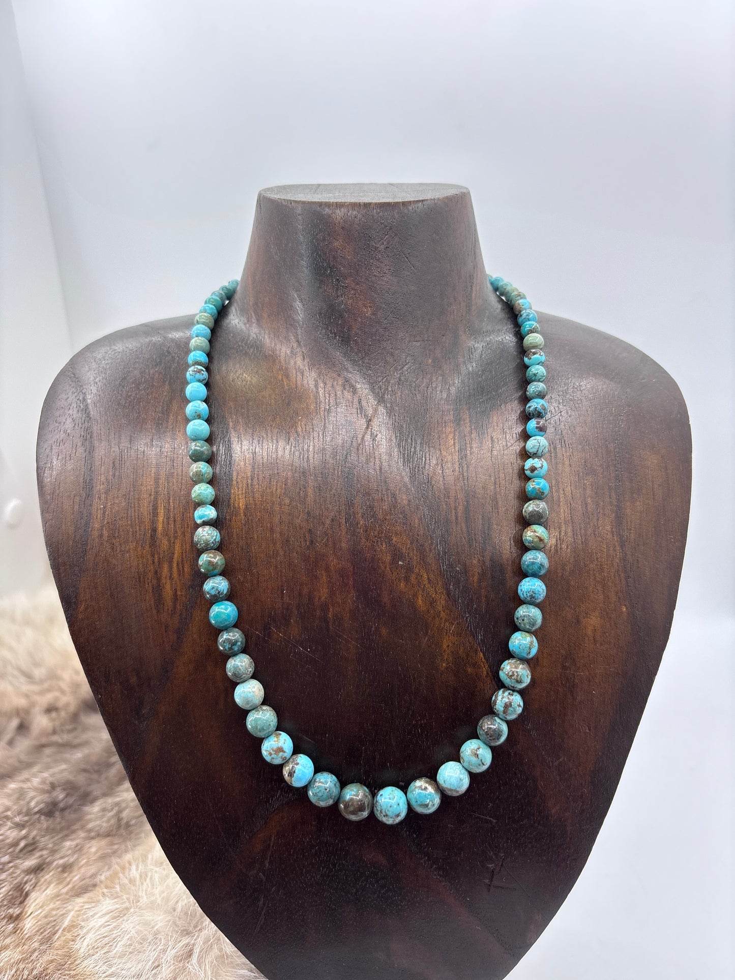 4mm-9mm Graduated Turquoise Necklace