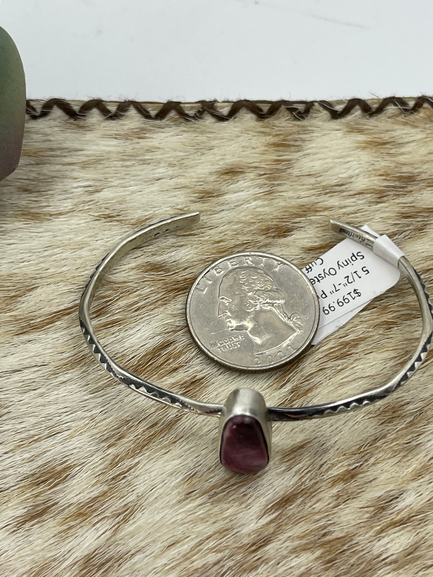 5 1/2"-7" Purple Spiny Oyster Shell Cuff