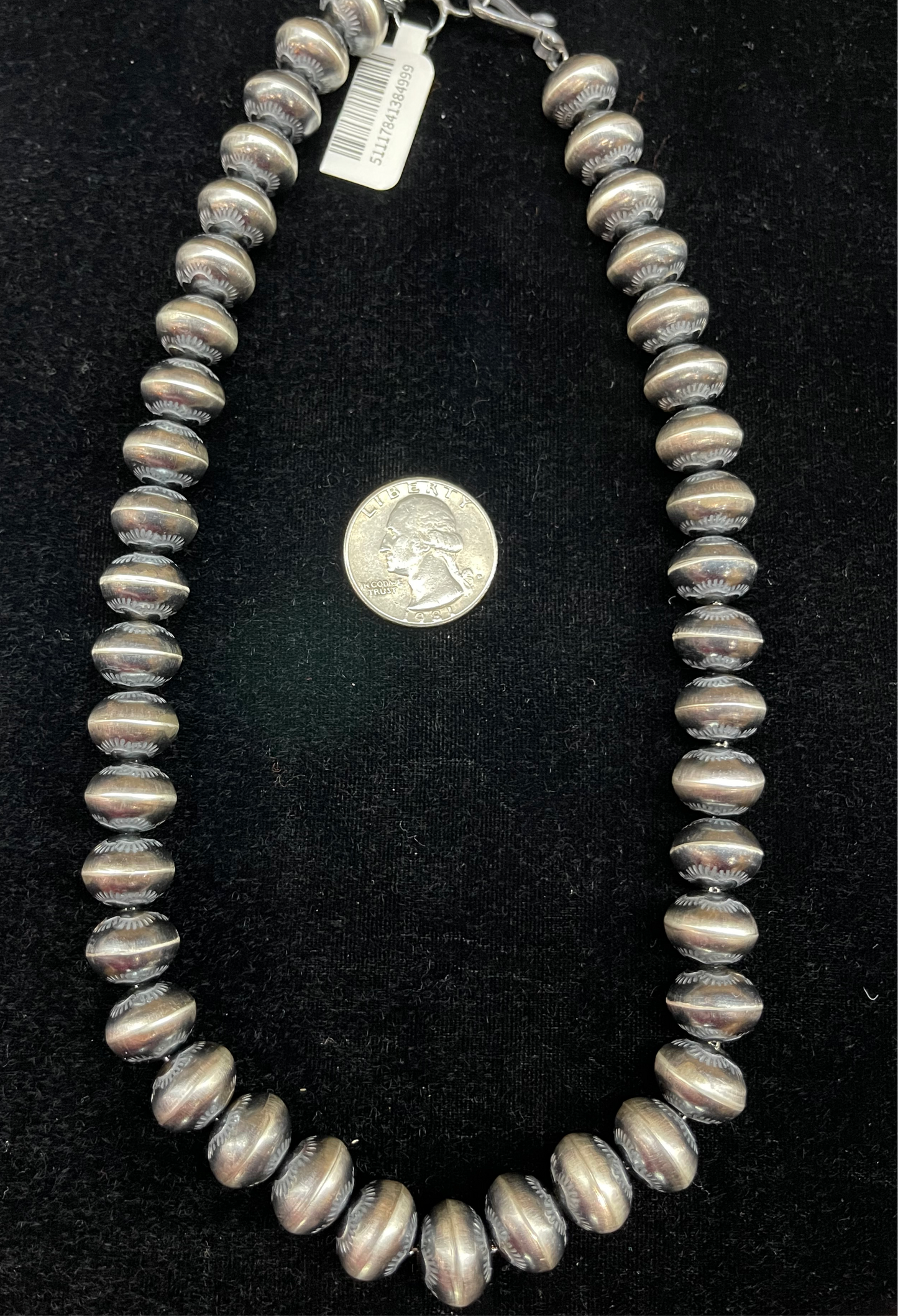 18" 13mm Handmade Navajo Pearls by Michelle Jameson, Navajo