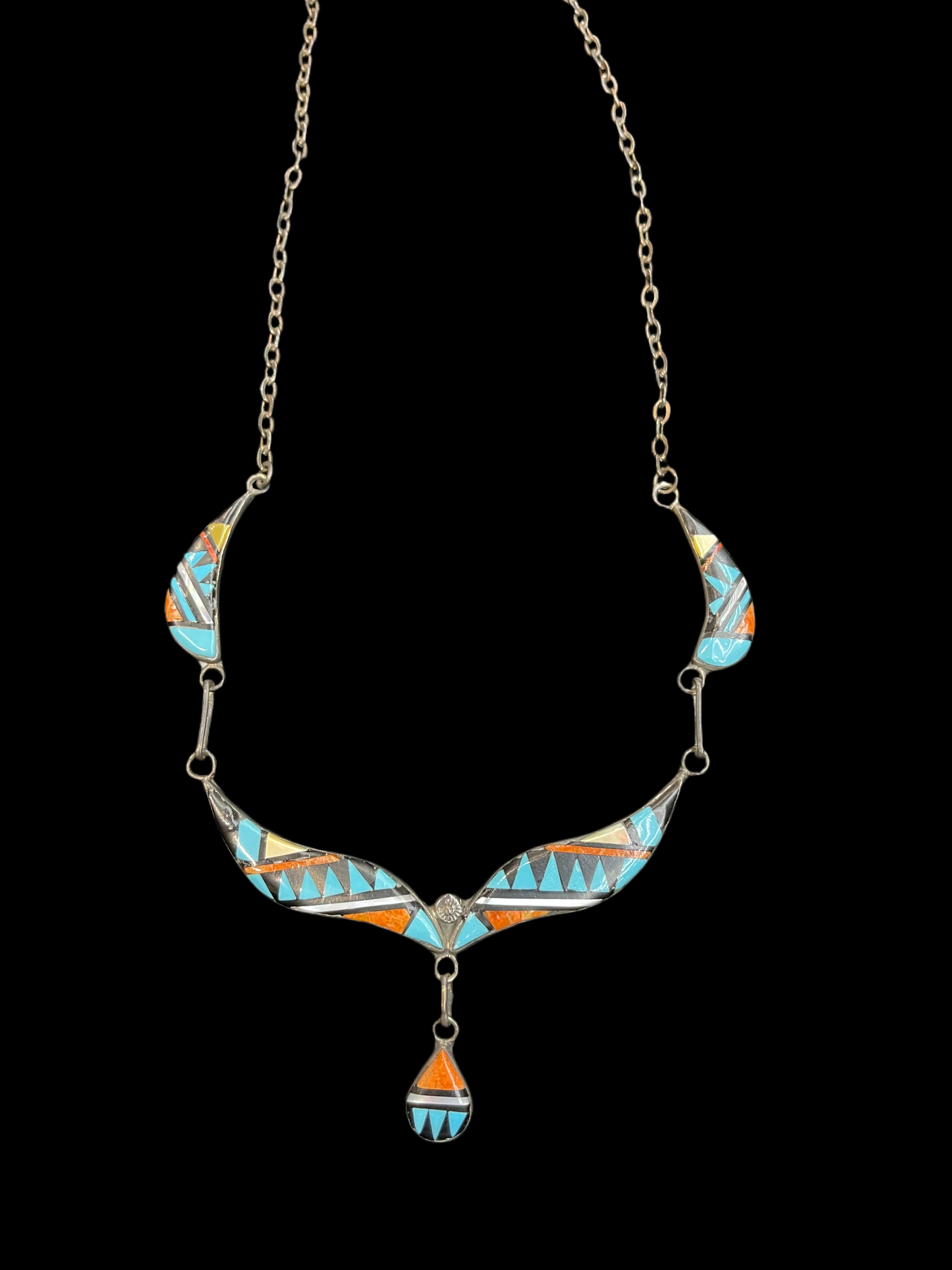 20” Zuni Ilay Necklace and Earrings set by R.B
