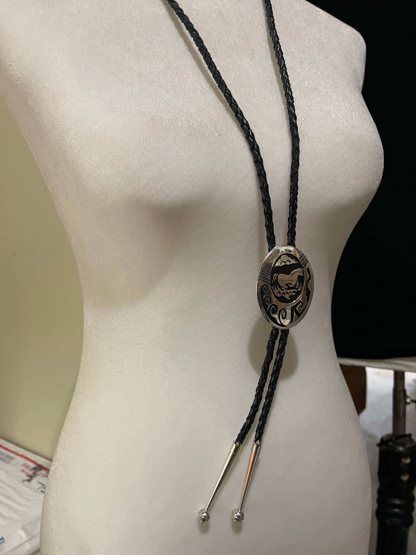 Sterling Silver Horse Bolo Tie by Tommy and Rose Singer, Navajo