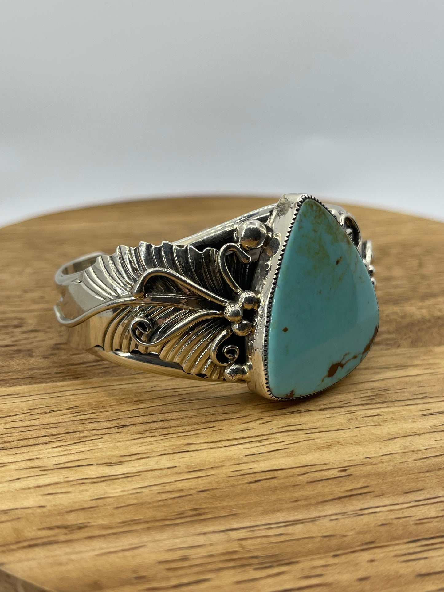 Turquoise Cuff by Loretta Delgarito, Navajo