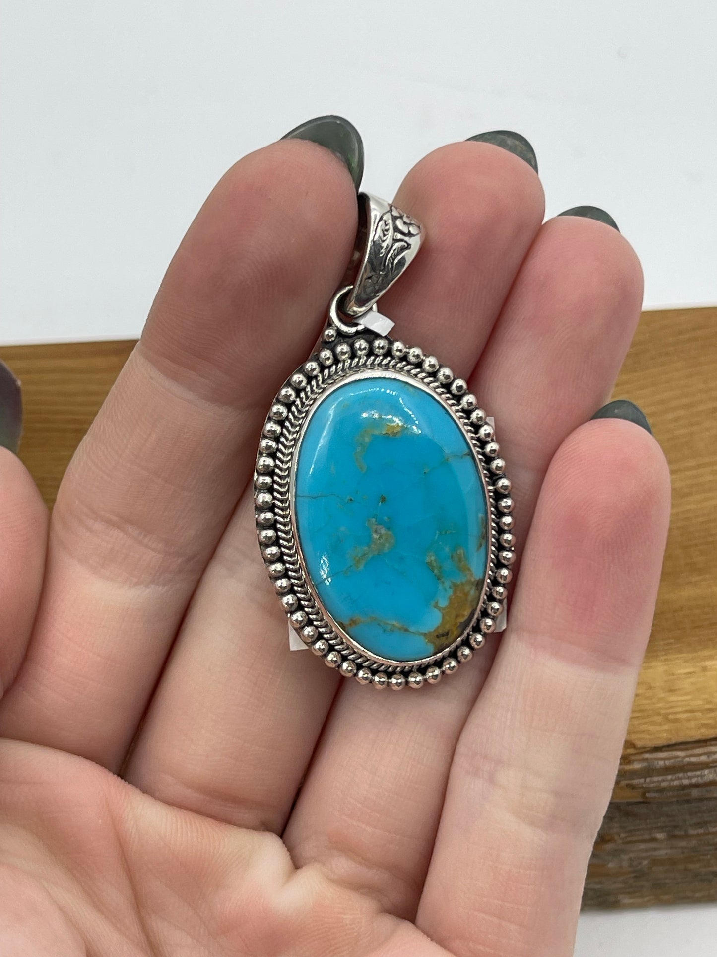 Turquoise Oval Pendant with a 5.8mm Bale
