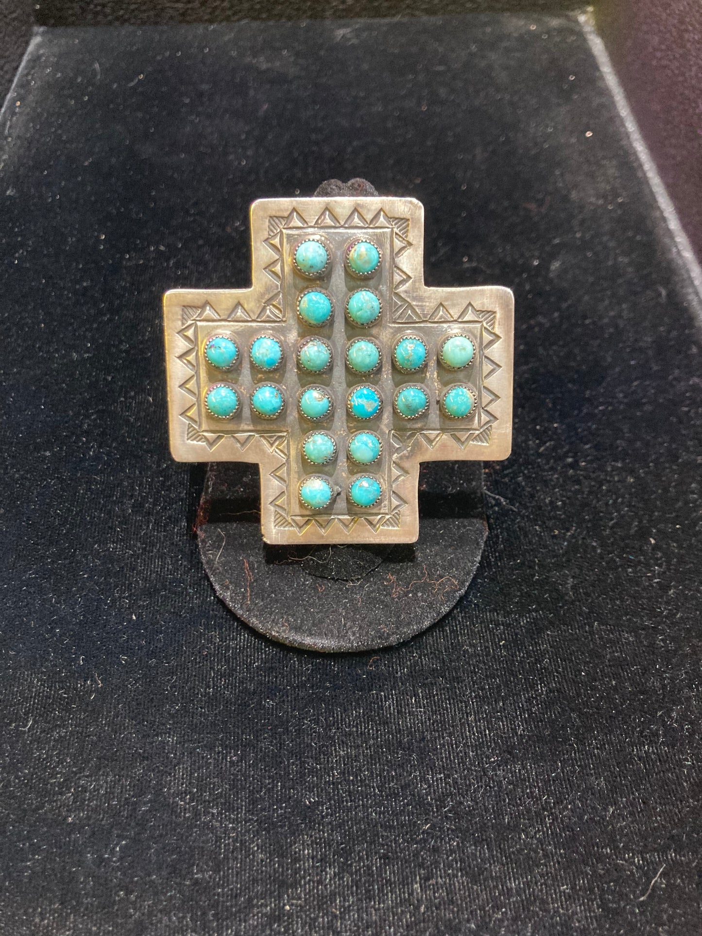 Sterling Silver Cross Turquoise Ring