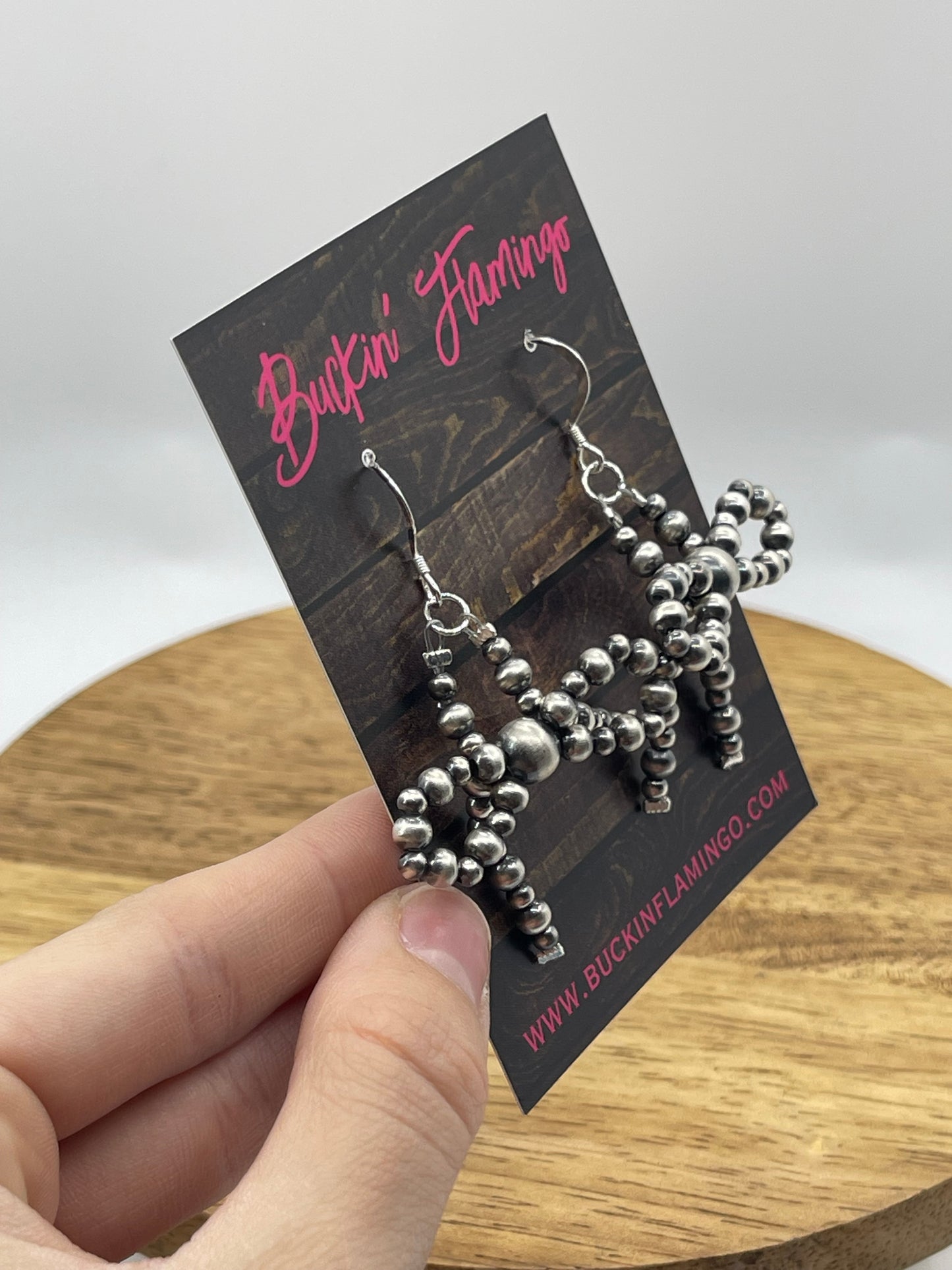 3mm-7mm Dangle Navajo Pearl Bow Earrings