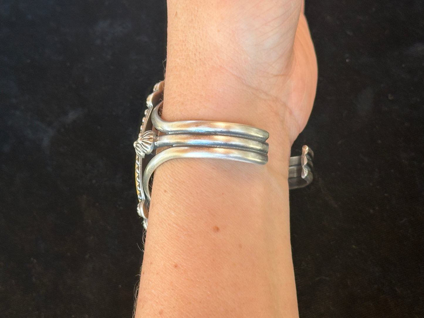 Bumblebee Jasper Cuff Bracelet by Boyd Ashley, Navajo