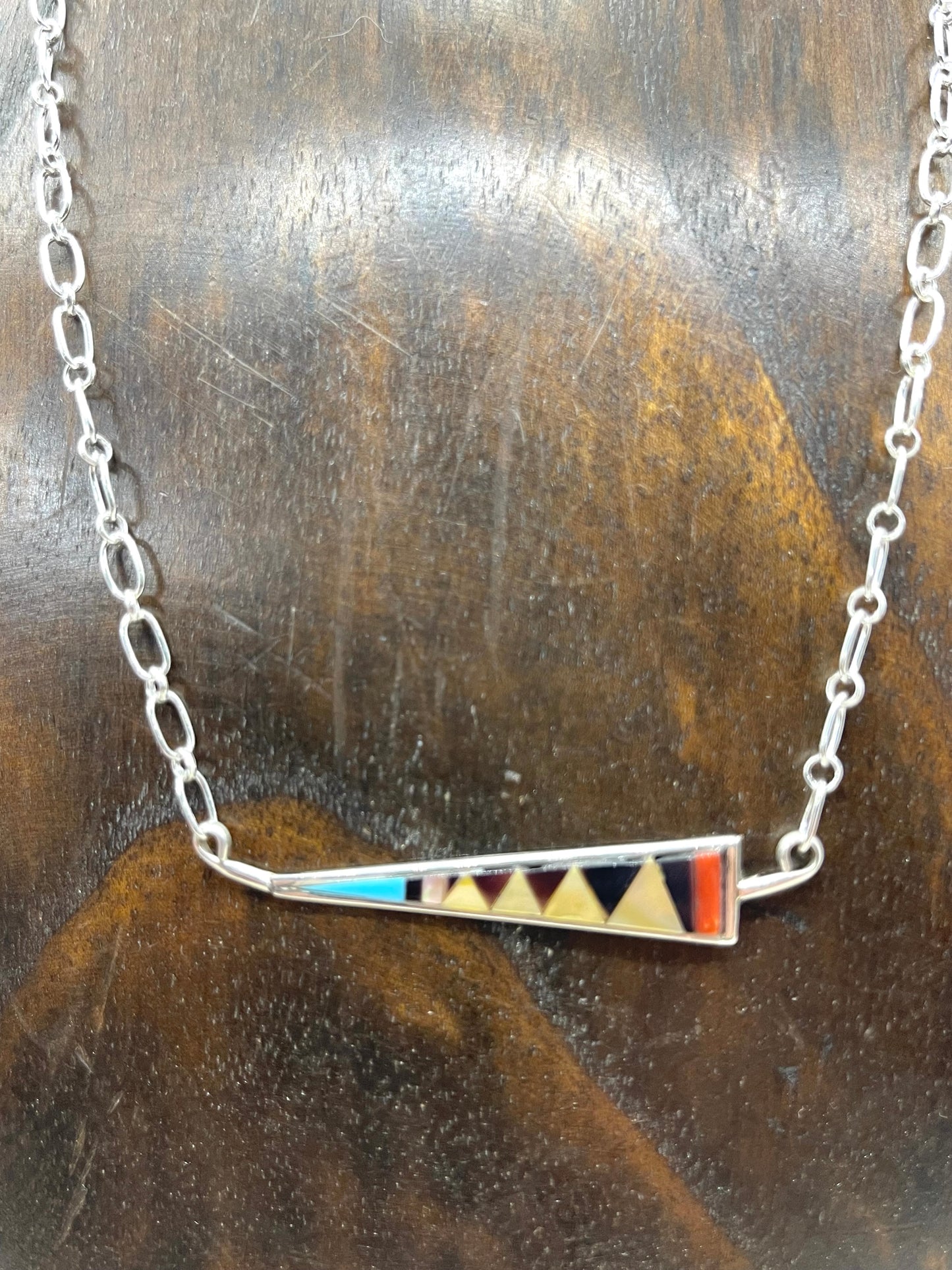 18" Inlay Necklace by Tammy Qualoo, Zuni