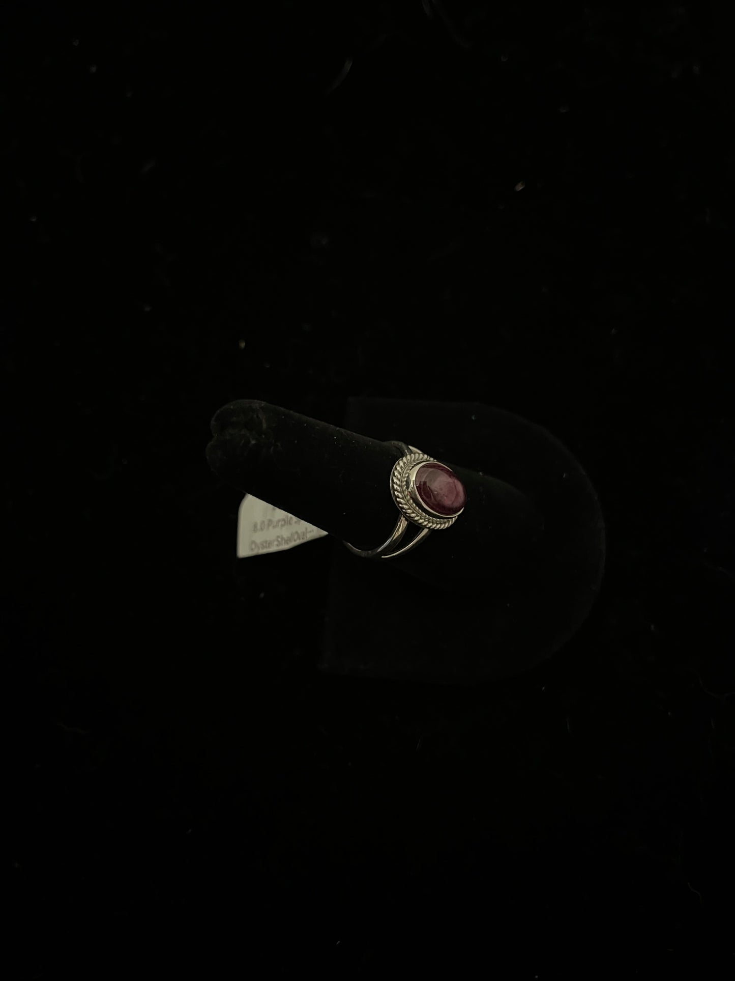 6.0 Purple Spiny Oyster Shell Oval Ring