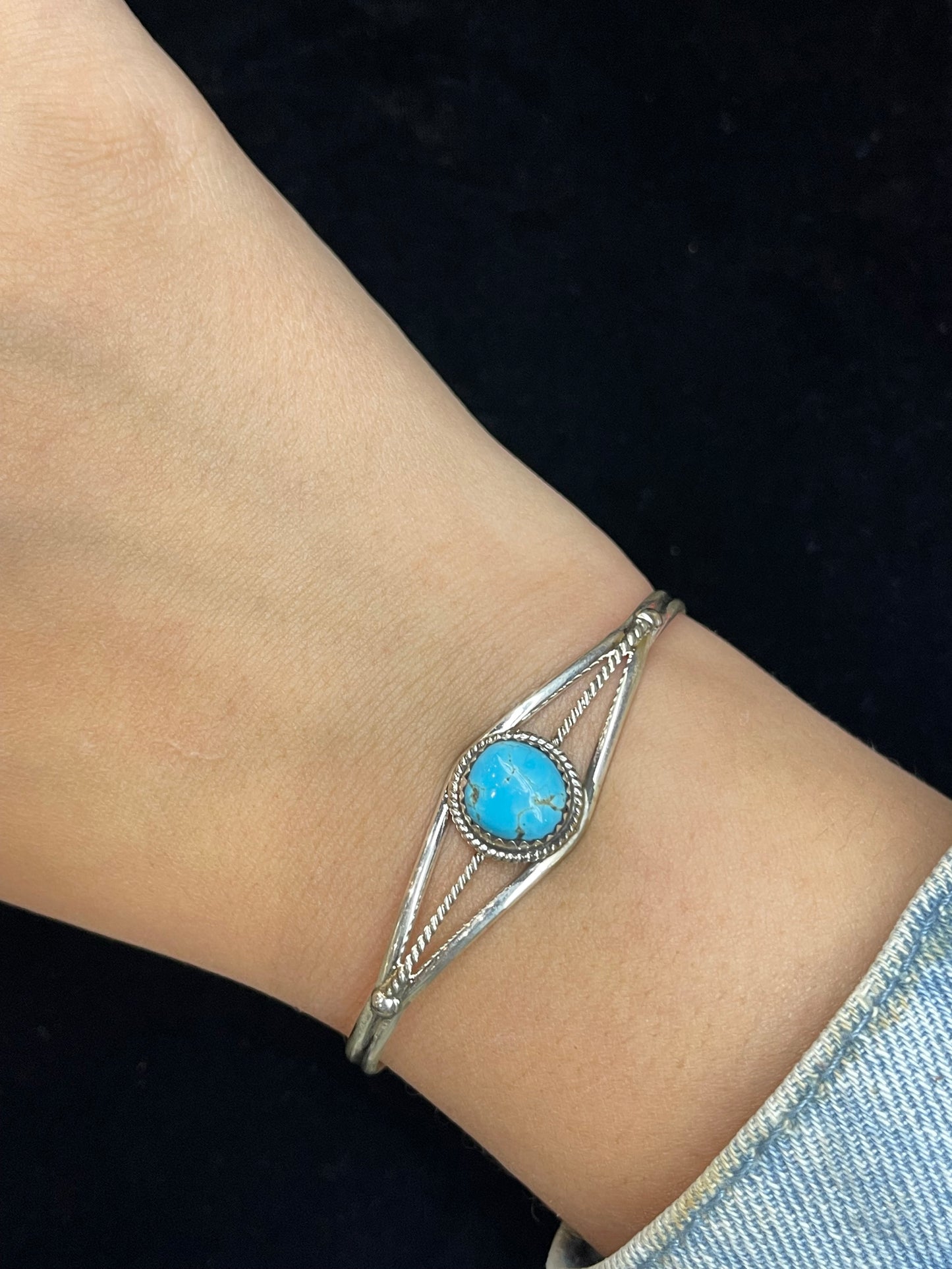 5"-6 1/2" Kingman Turquoise Cuff, Navajo Made