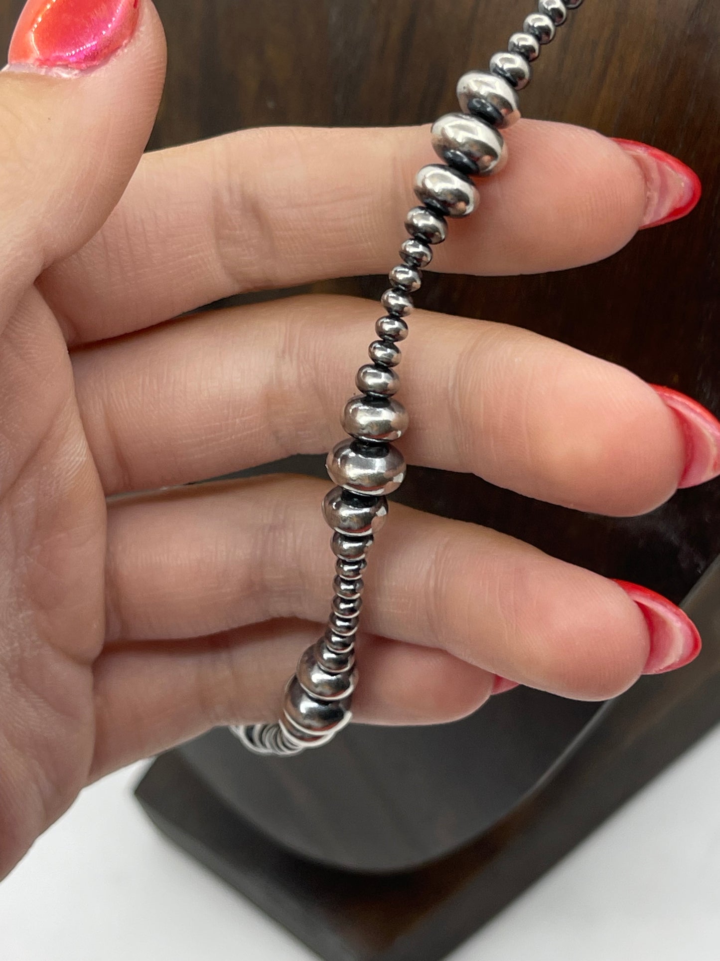 20" 3mm-8mm Varied Rondelle Navajo Pearls Necklace