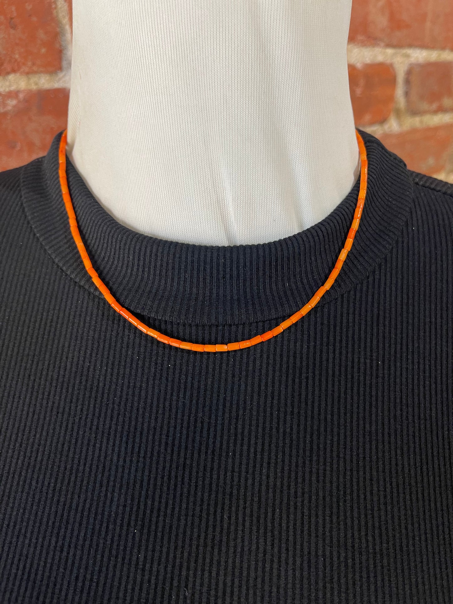 16" Orange Coral Beaded Necklace