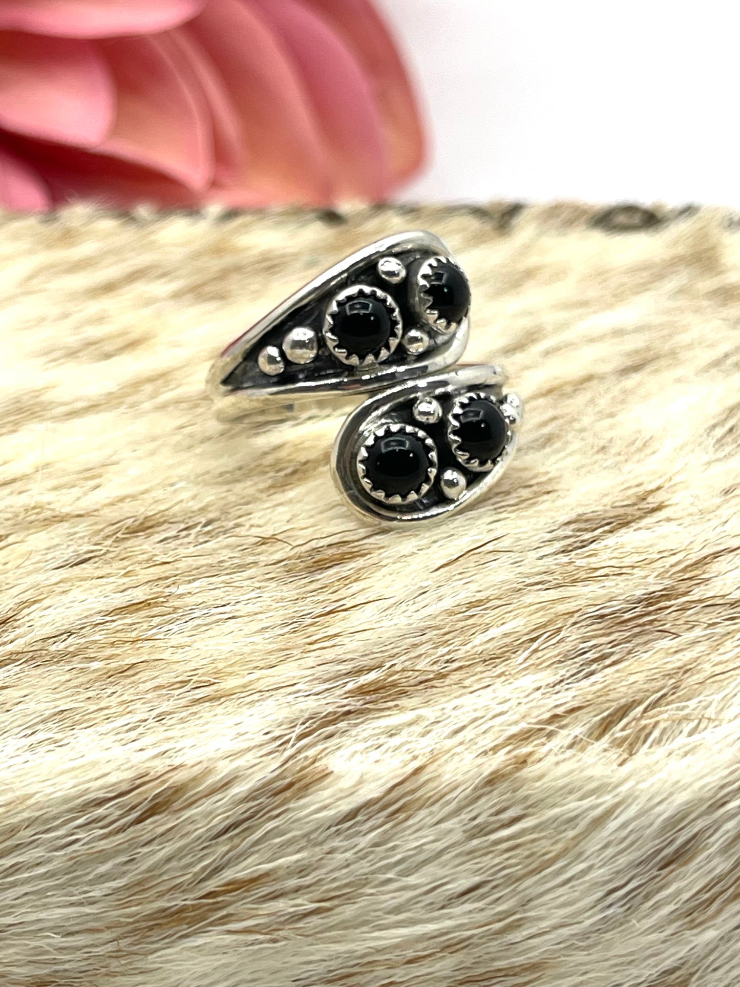 Adjustable Black Onyx Ring