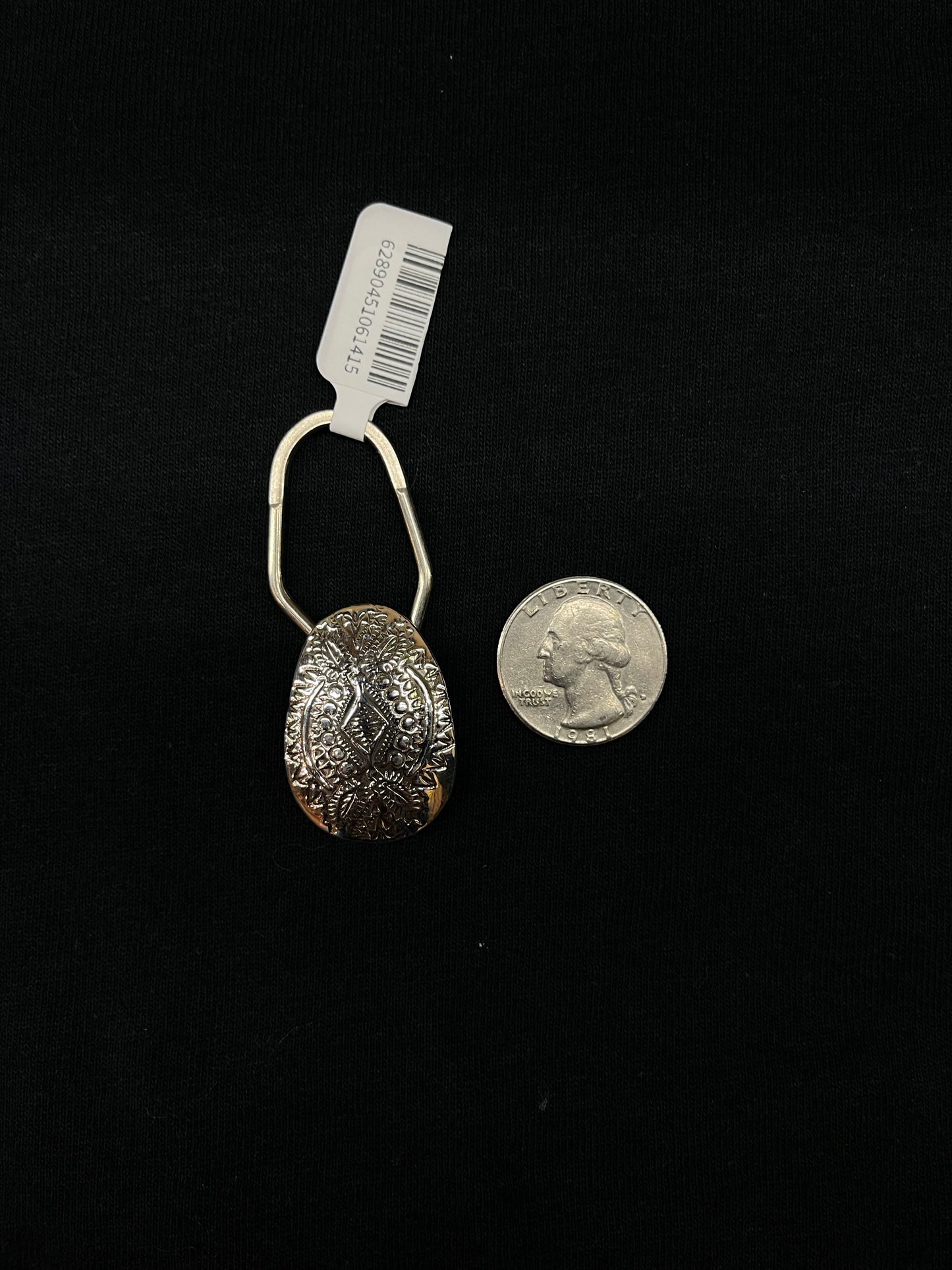 Sterling Silver Stamped Key Ring by Shirley Skeets, Navajo