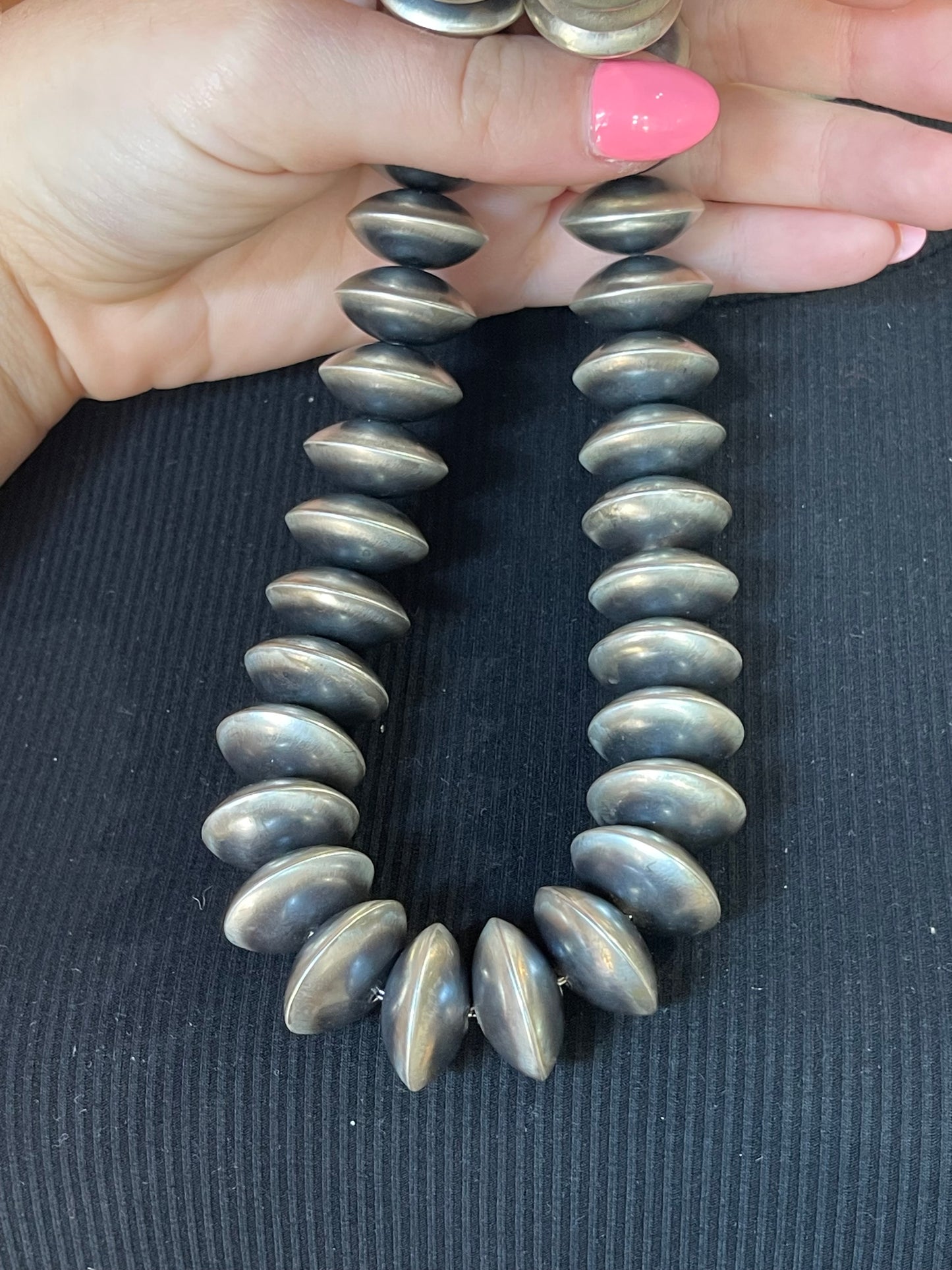 Handmade Navajo Pearl Rondelle Necklace by Bryannen Halwood, Navajo
