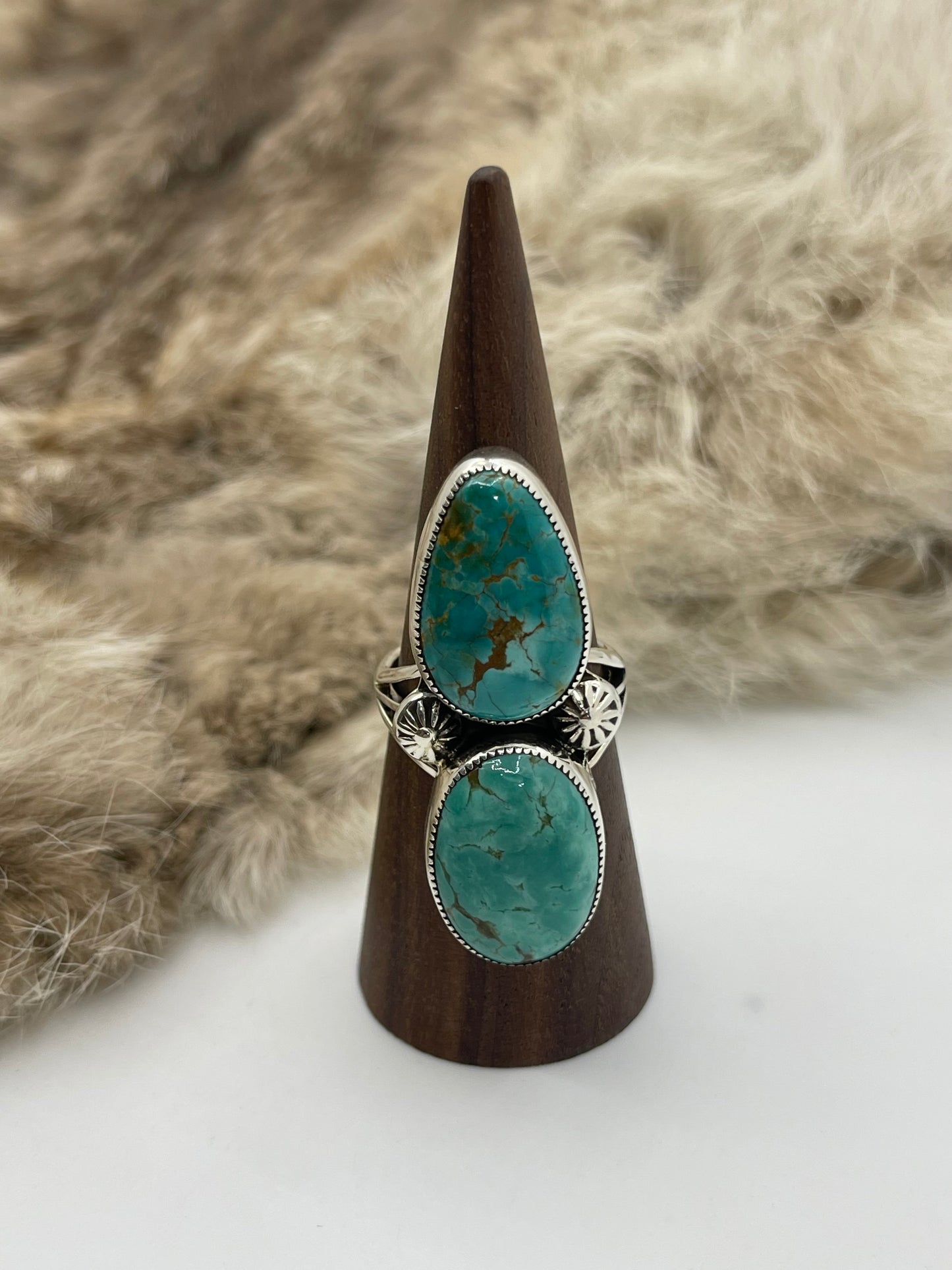 9.5 Royston Turquoise Ring by Jolias Draper, Navajo