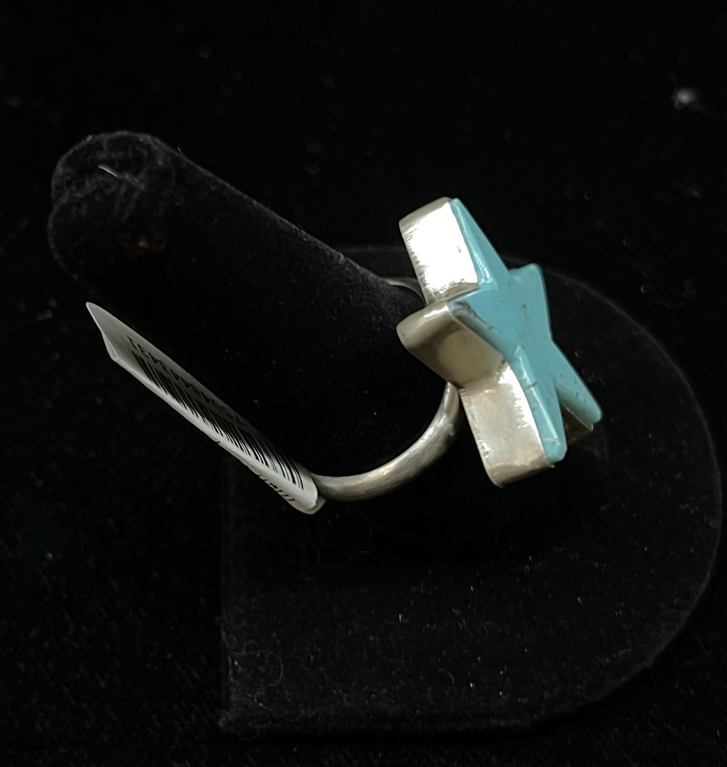 Adjustable Kingman Turquoise Star Ring by Donovan Skeets, Navajo