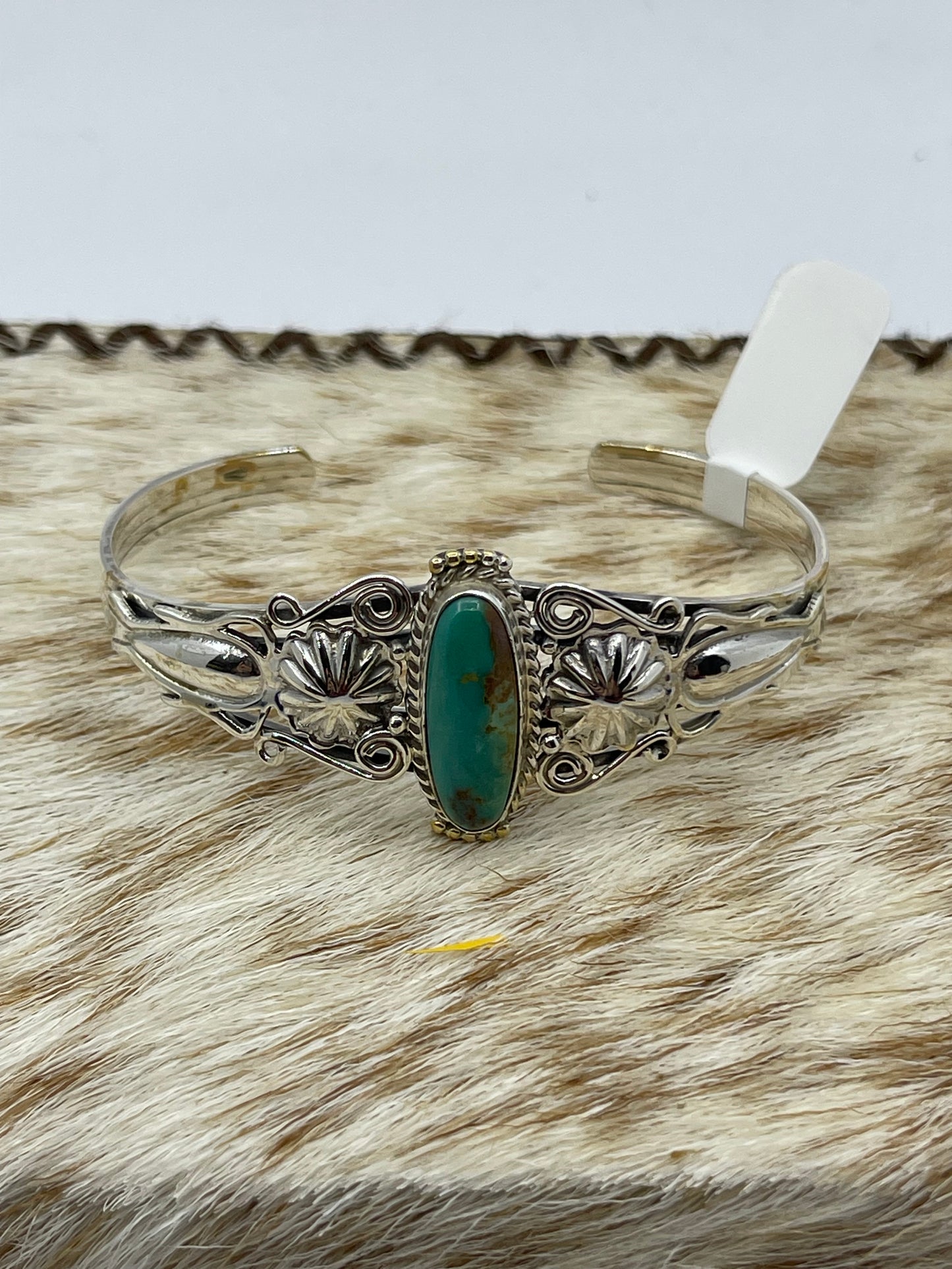 5 1/2”-7” Royston Turquoise Oval Cuff by Darrell Morgan, Navajo