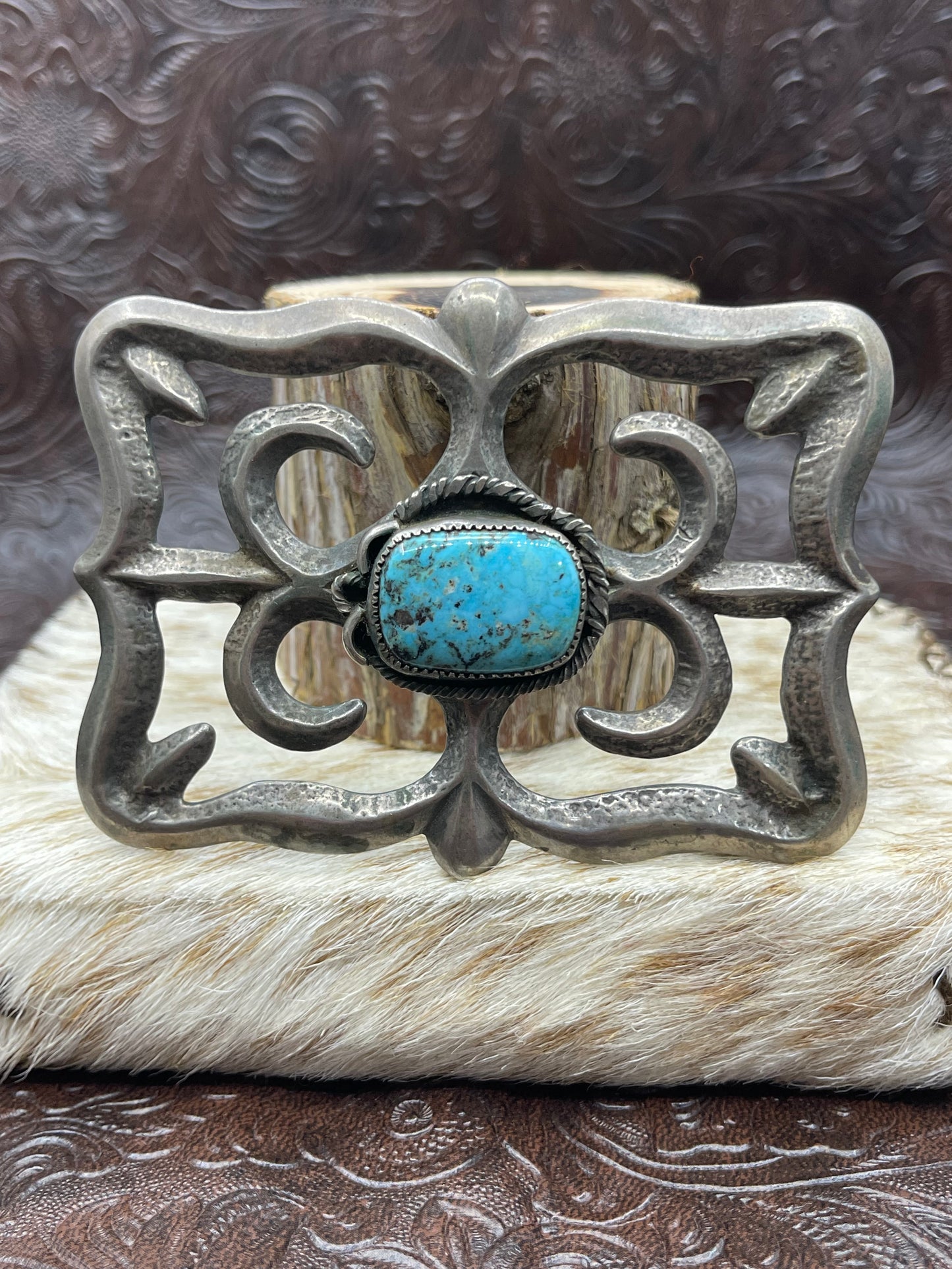 Vintage Sand Cast Belt Buckle 4" x 2.5"