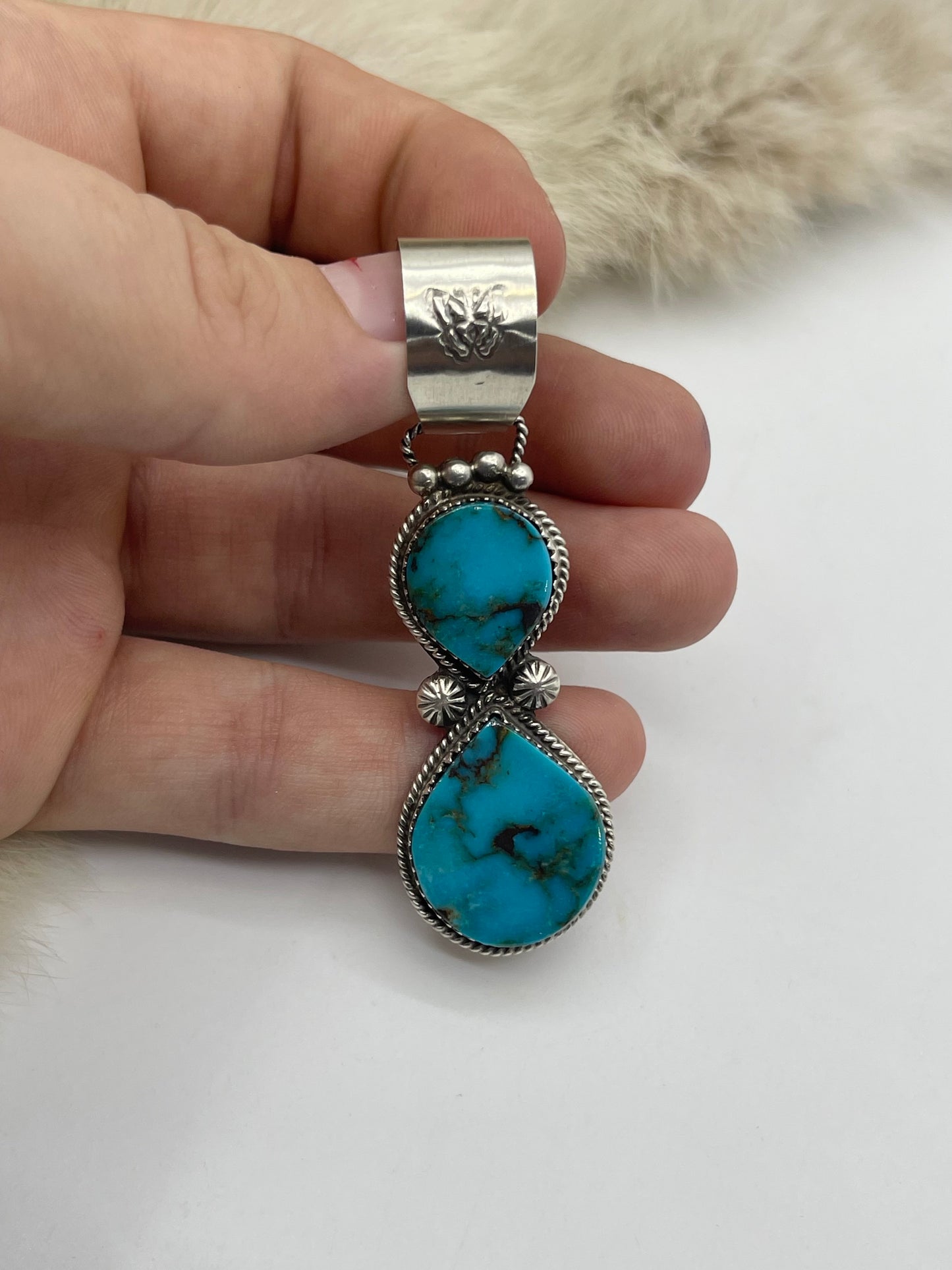 14mm Bale 2 Stone Pendant By Selena Warner, Navajo
