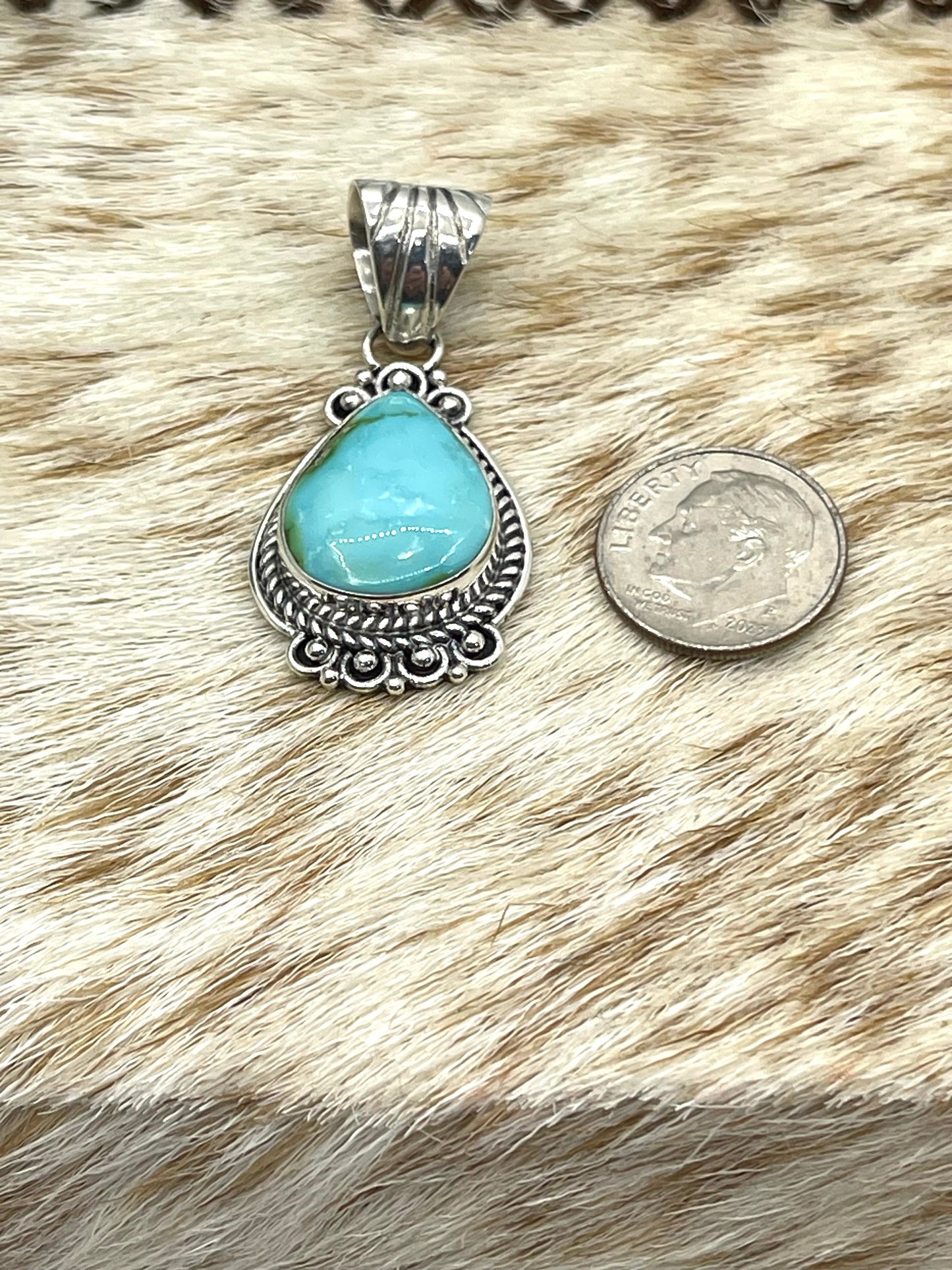 Sonoran Gold Turquoise Teardrop Pendant