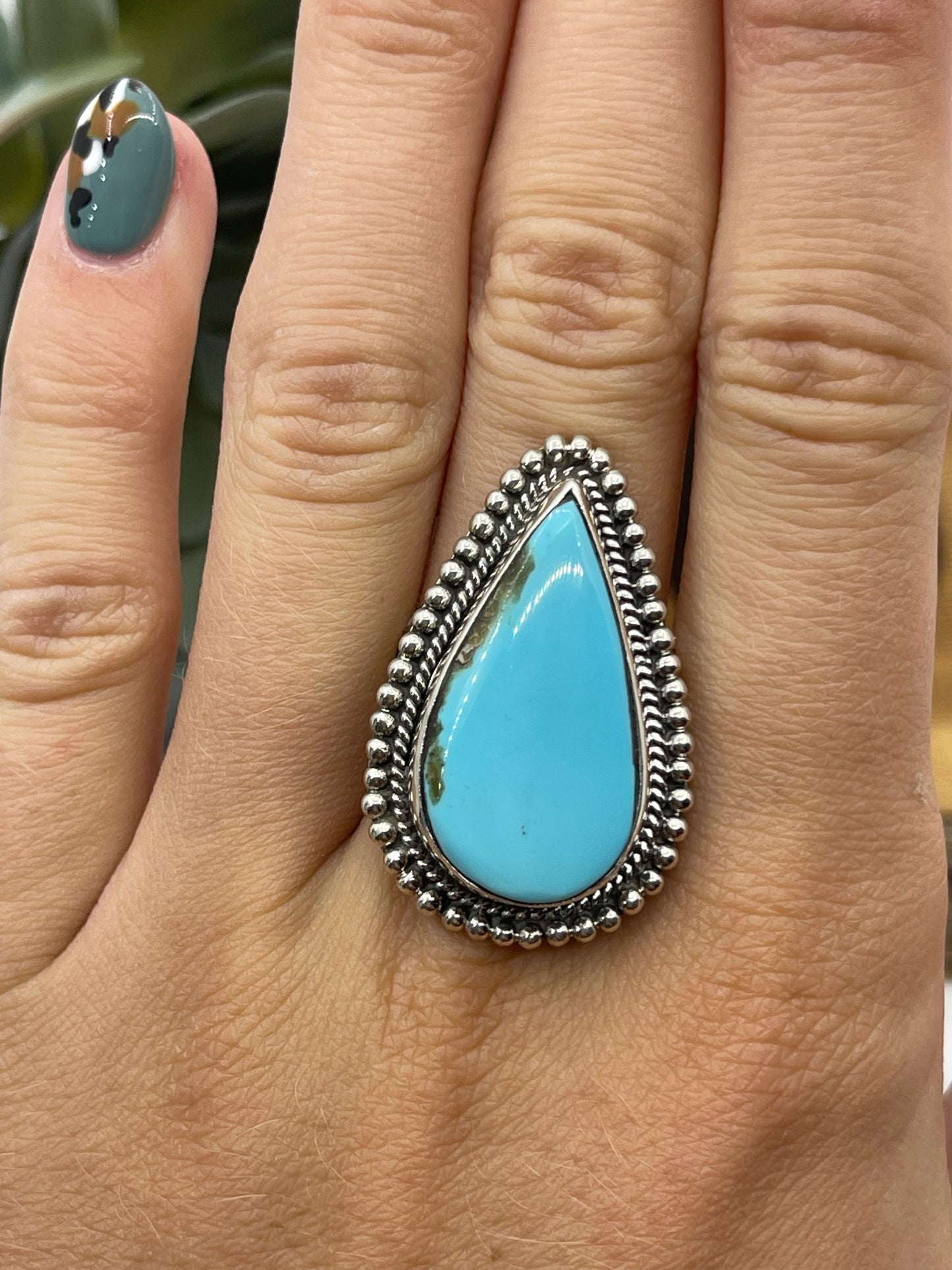 9.0 Turquoise Teardrop Ring
