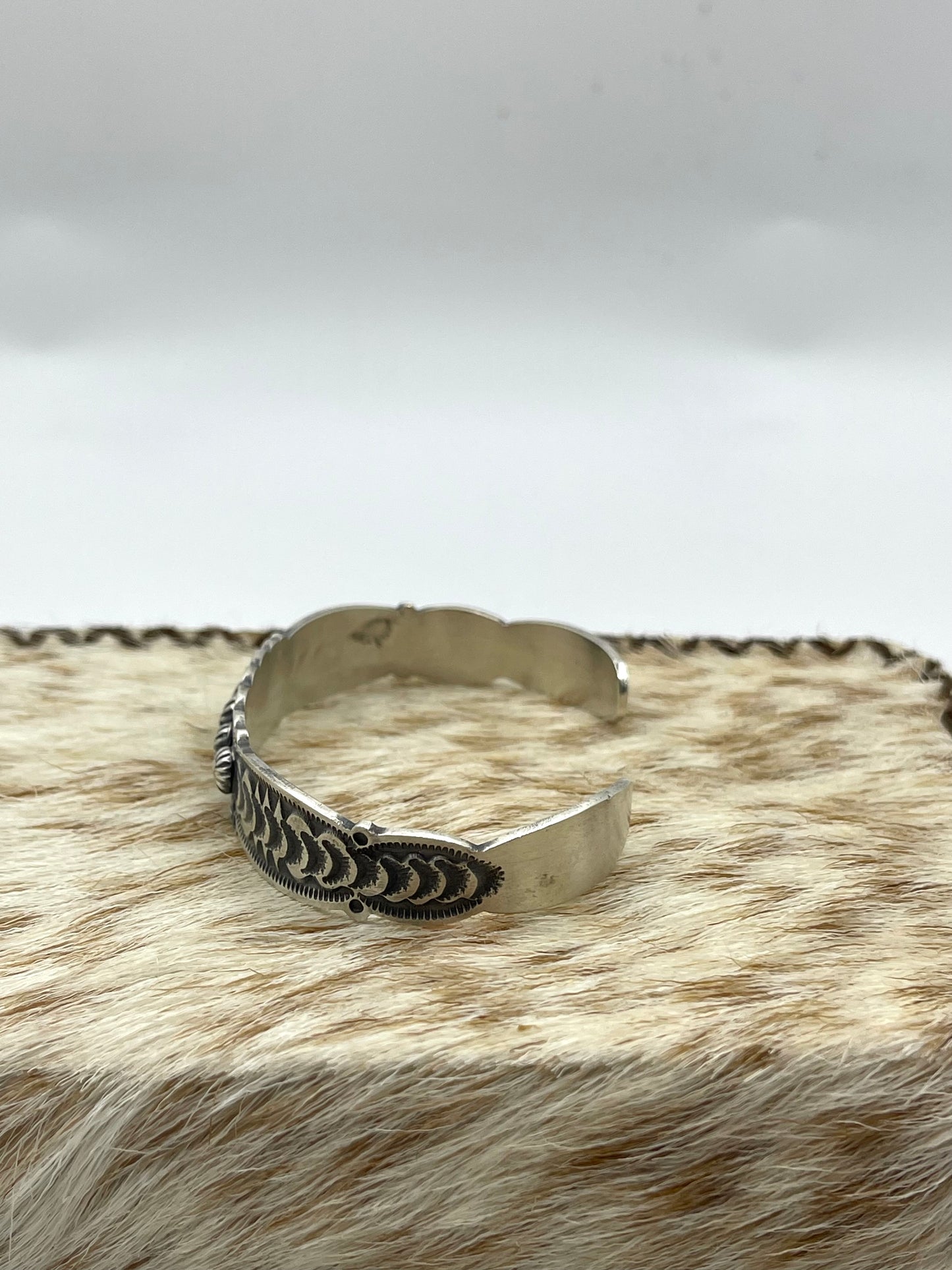 5.5"-7" Stamped Stacker Cuff by Bennie Ramone, Navajo