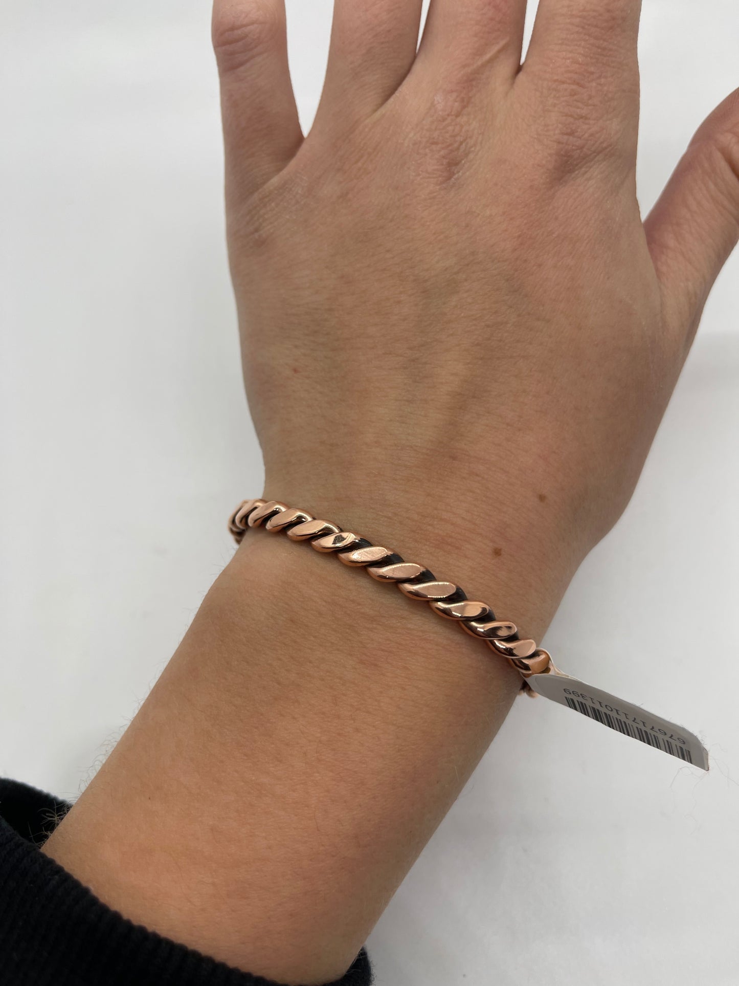5 1/4"-6" Copper Twisted Cuff by Elaine Tahe, Navajo