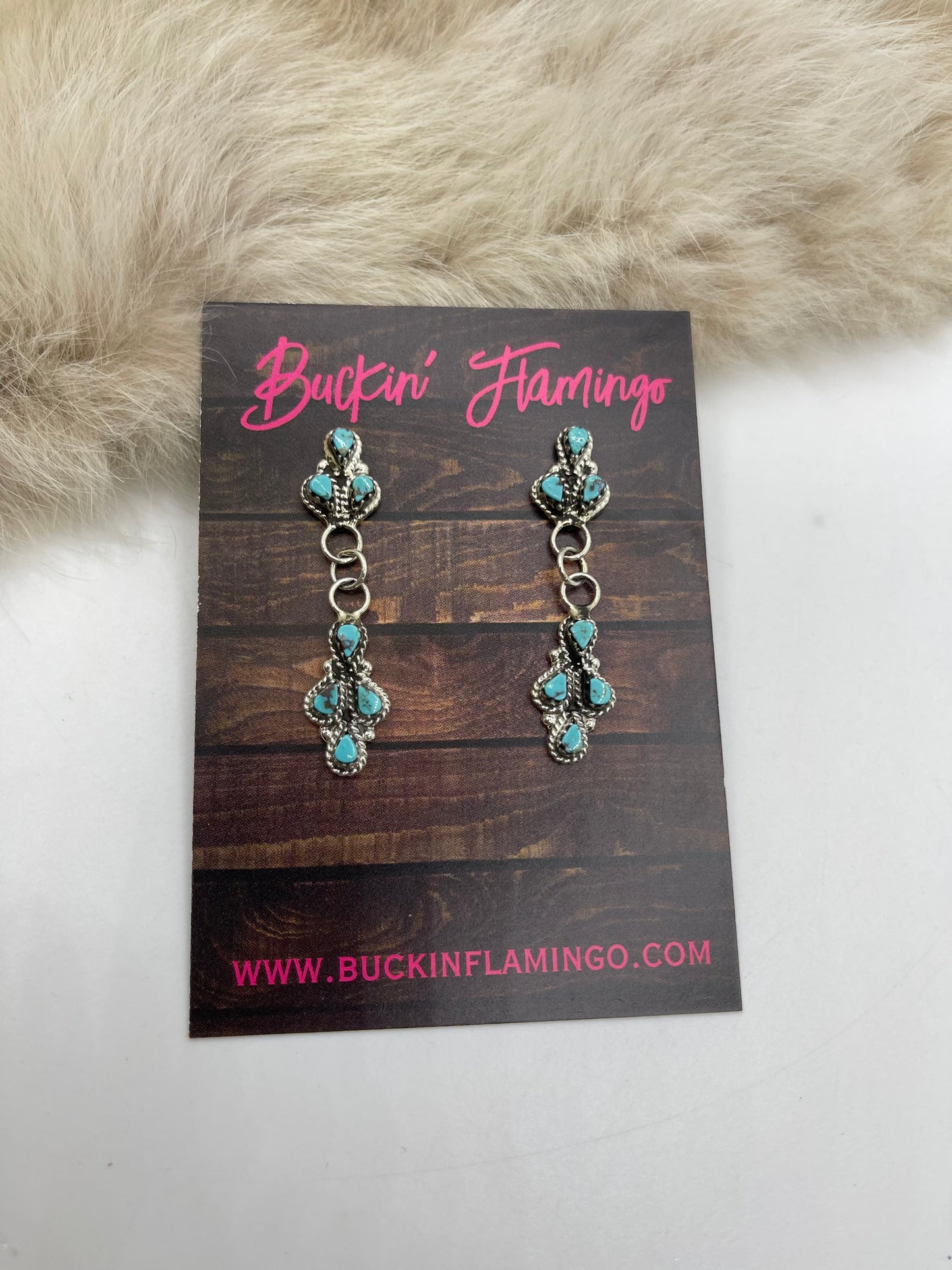 Turquoise Earrings by Jovi Burns, Zuni
