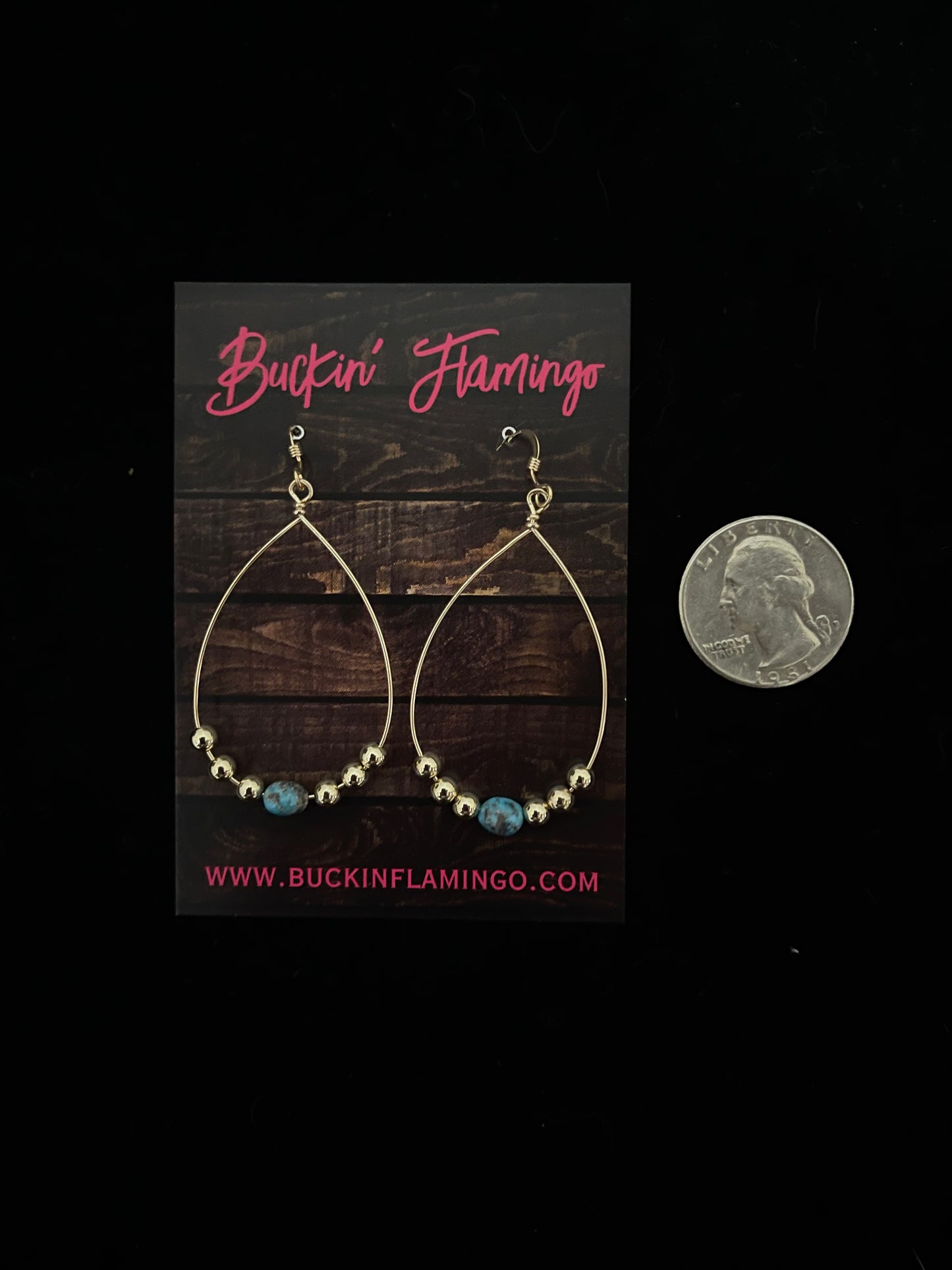 14K Gold Filled and Turquoise Teardrop Dangle Earrings